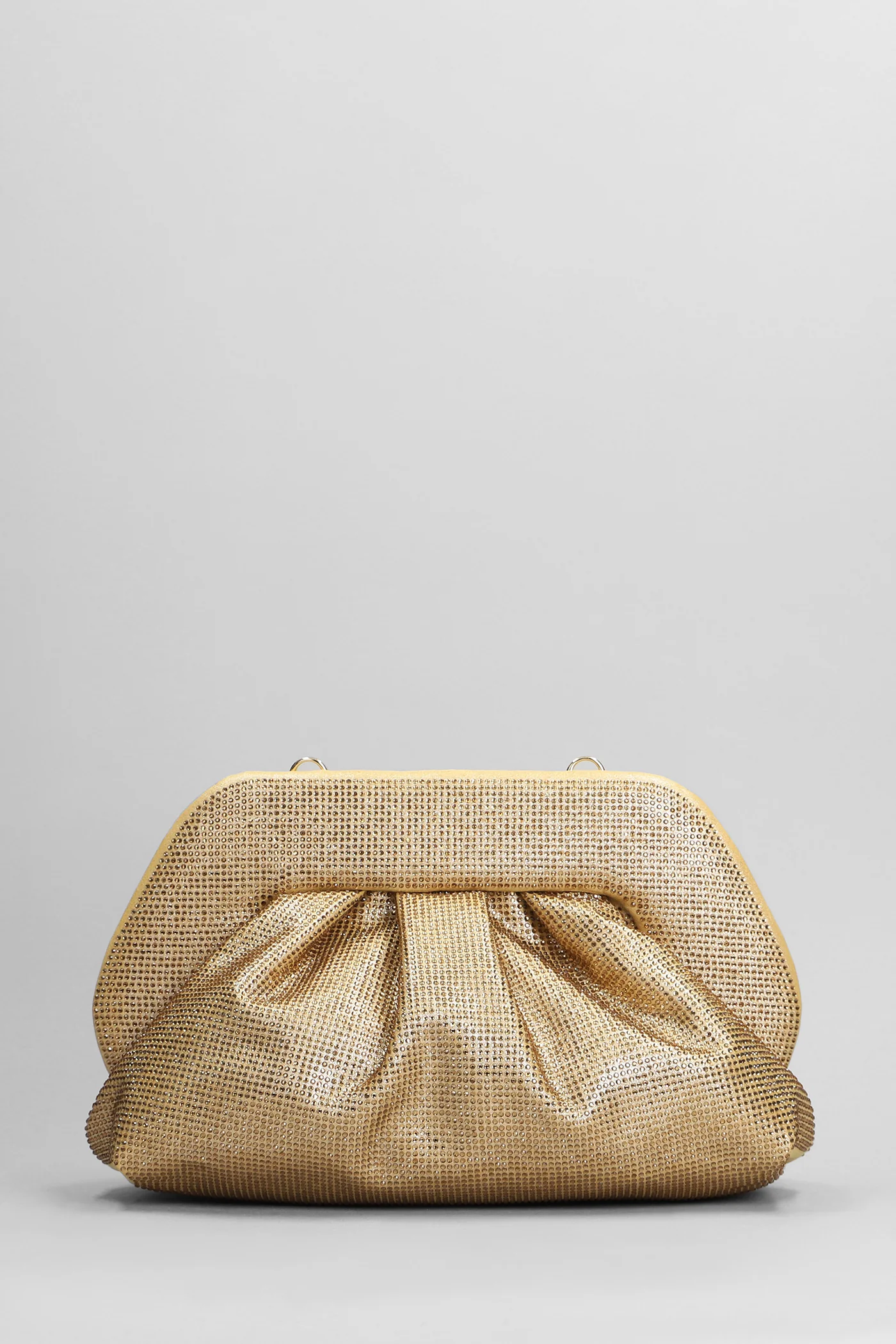 Tia Strass Clutch in gold fabric - Image 3