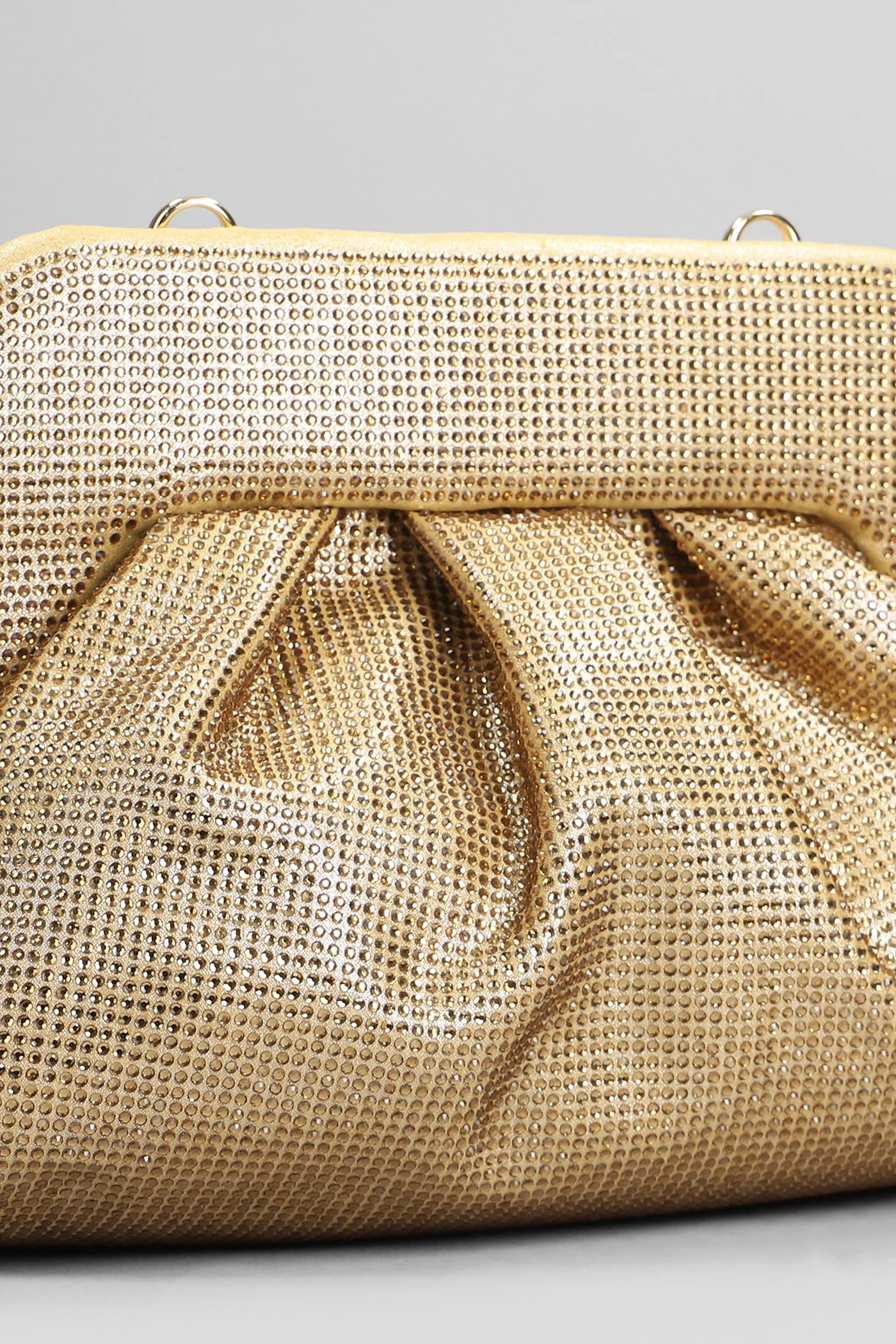 Tia Strass Clutch in gold fabric - Image 4