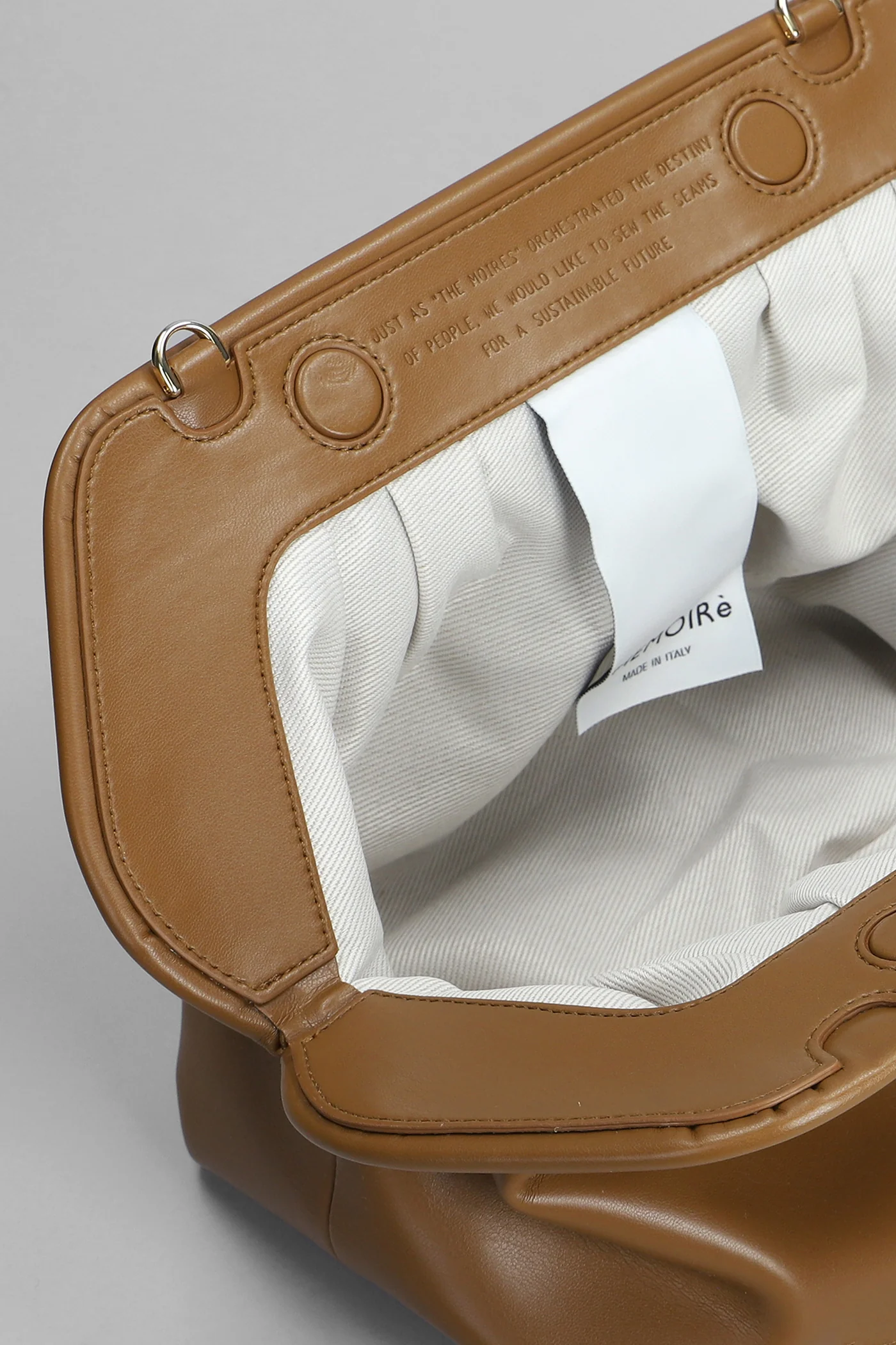 Tia Vegan Fabric Clutch in leather color faux leather - Image 4