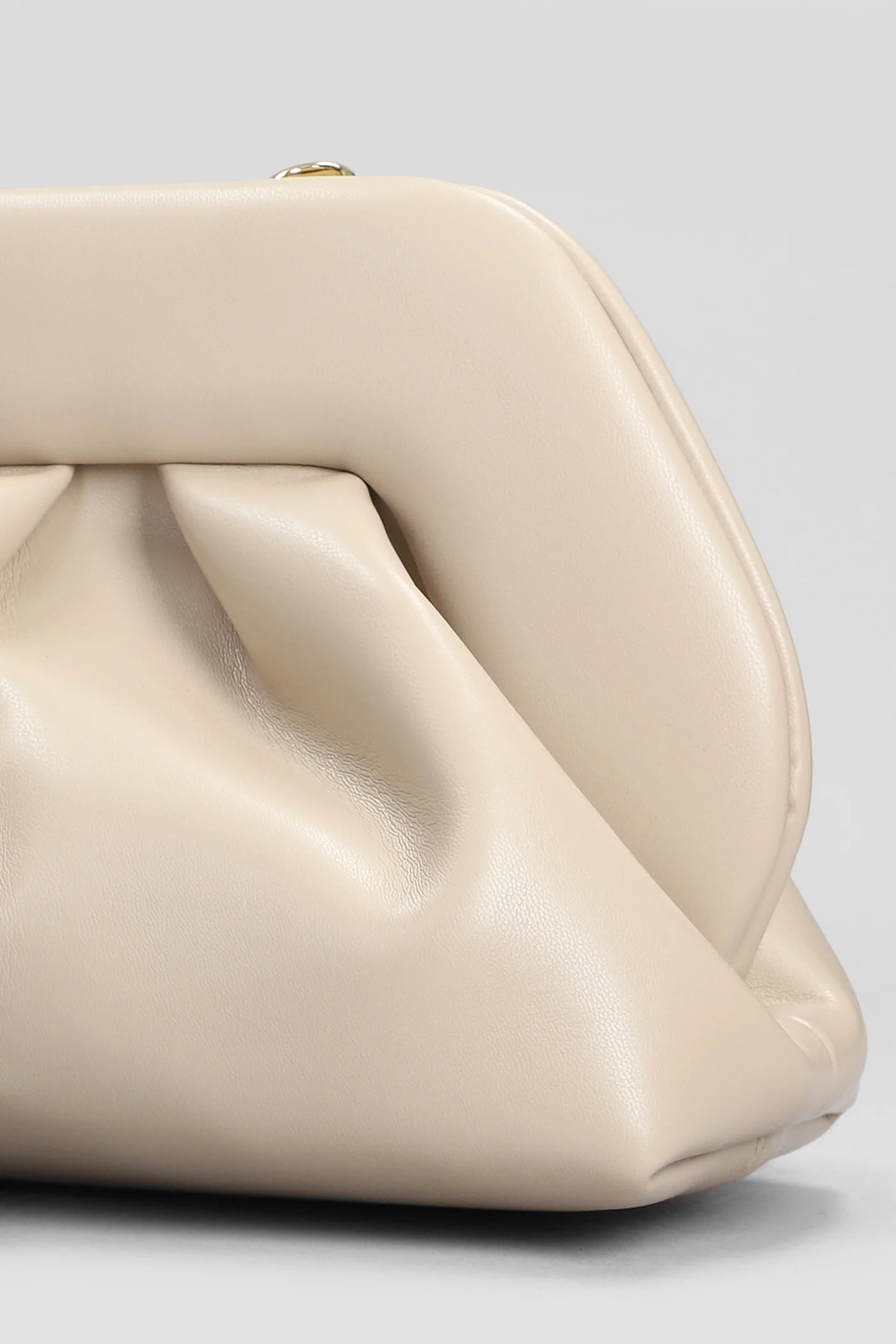 Tia Vegan Fabric Clutch in taupe cotton - Image 4