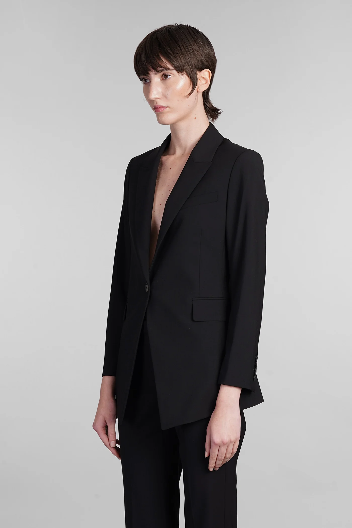 Blazer in black wool - Image 4