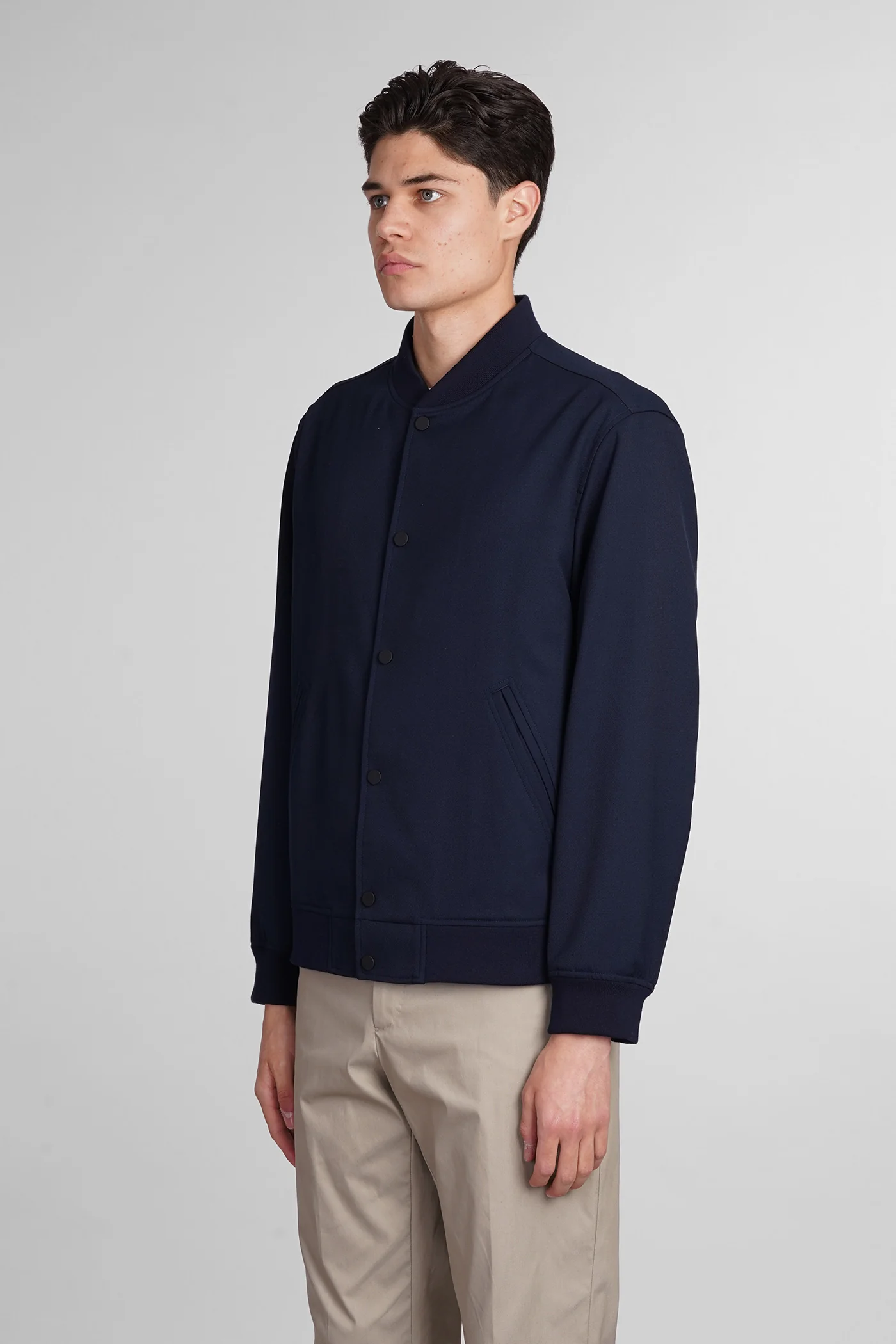 Bomber Jacket in blue wool - Image 4