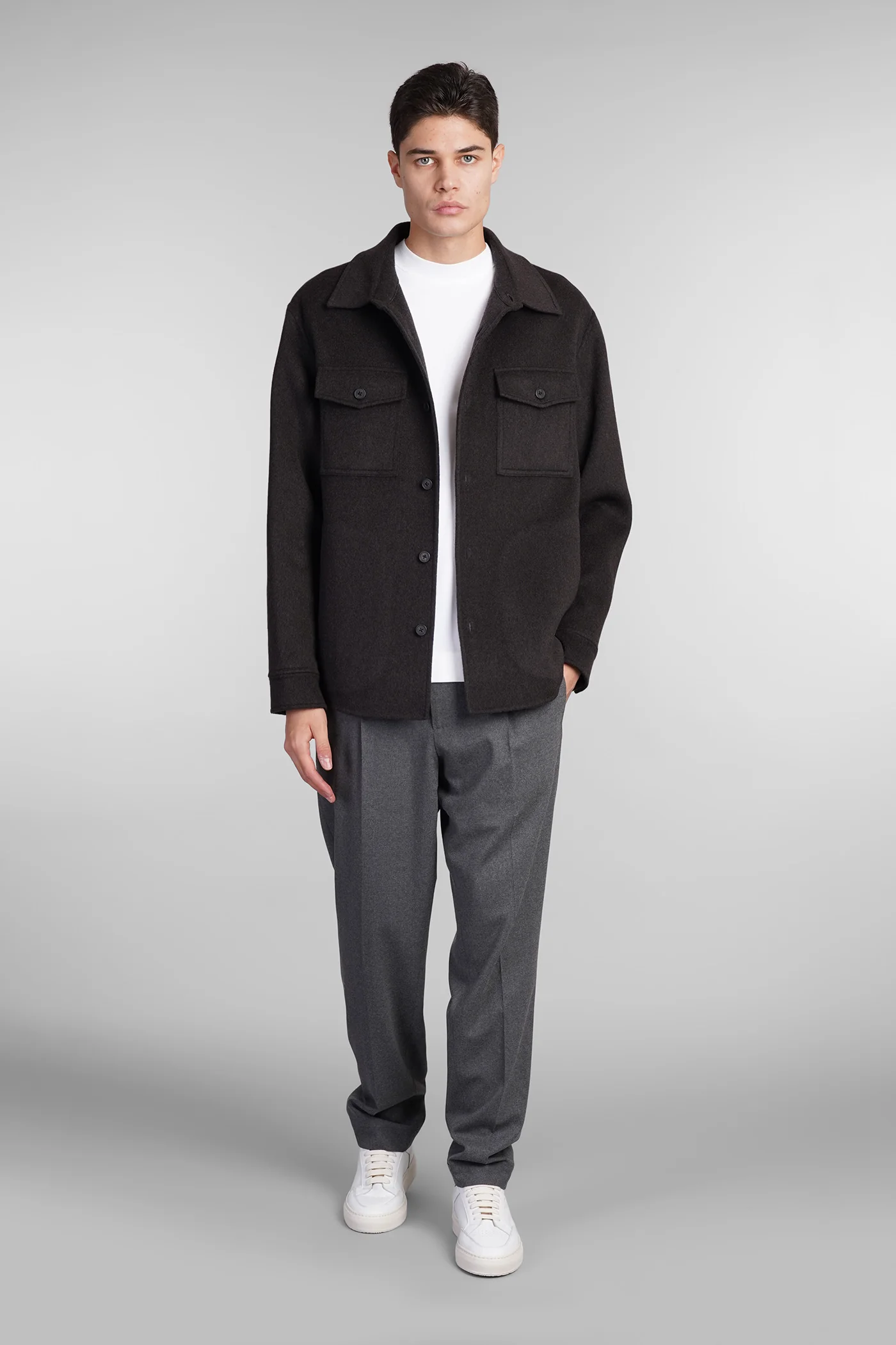 Casual jacket in grey wool - Image 2