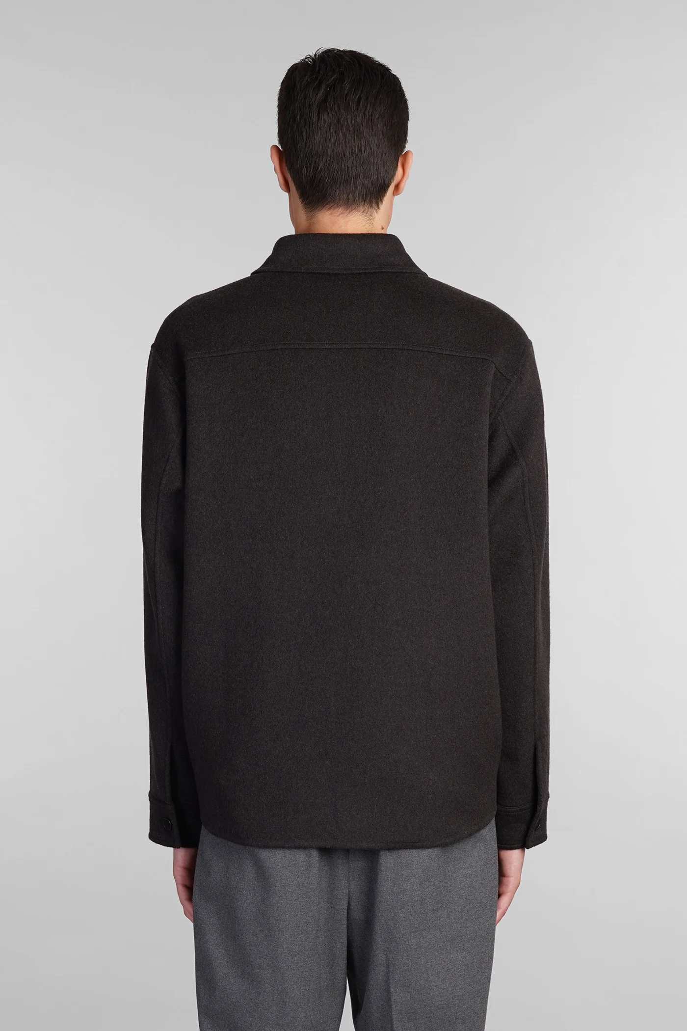Casual jacket in grey wool - Image 3