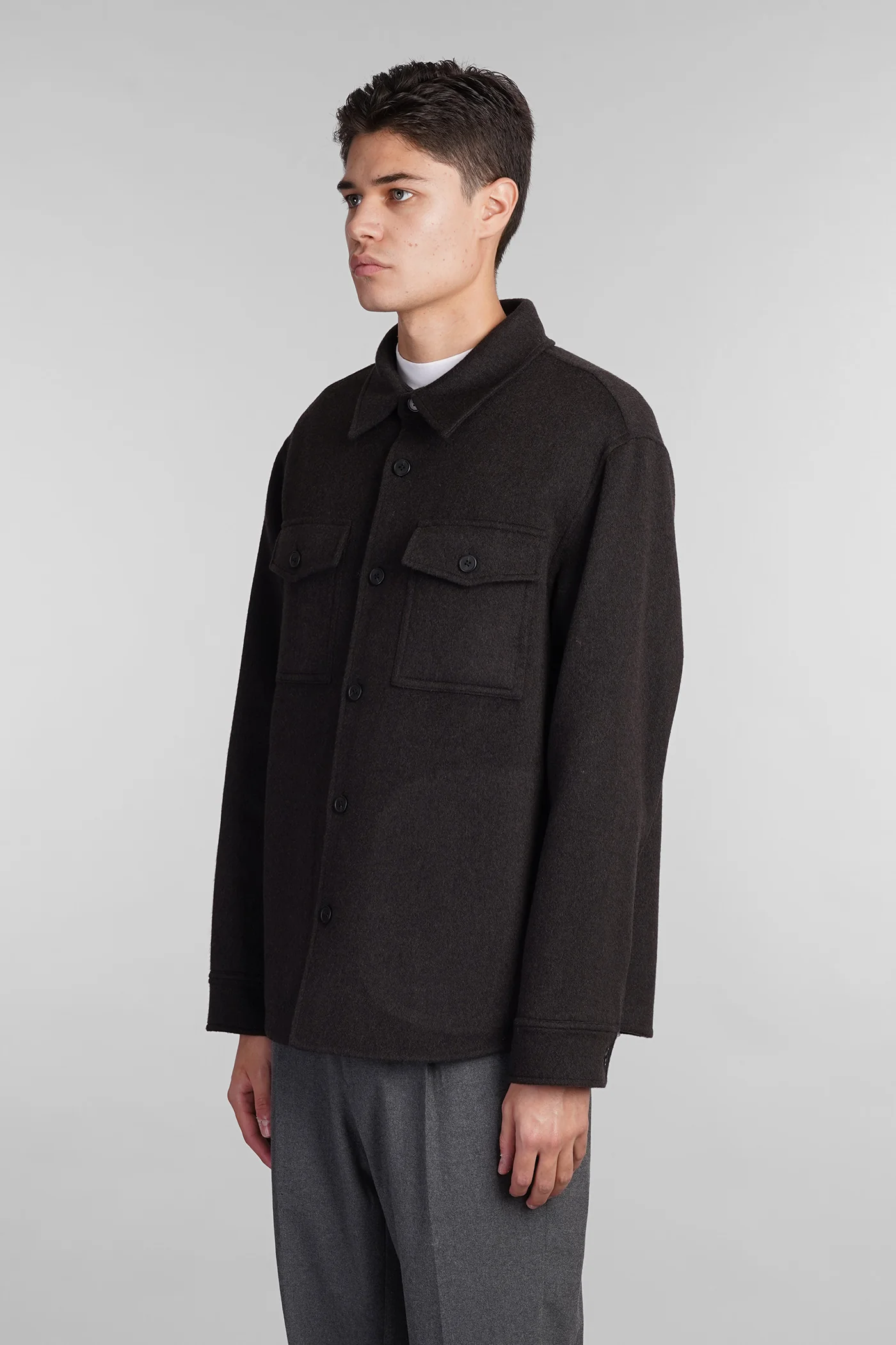 Casual jacket in grey wool - Image 4