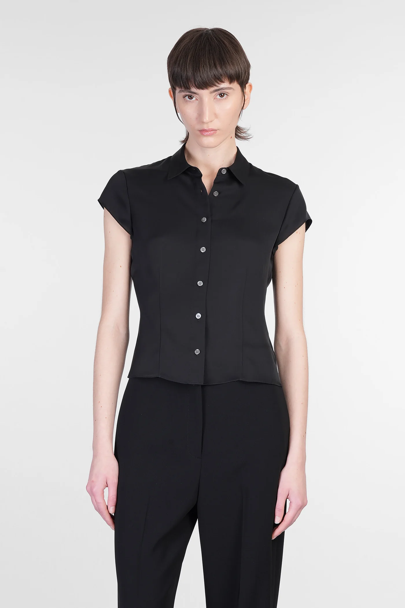 Shirt in black silk