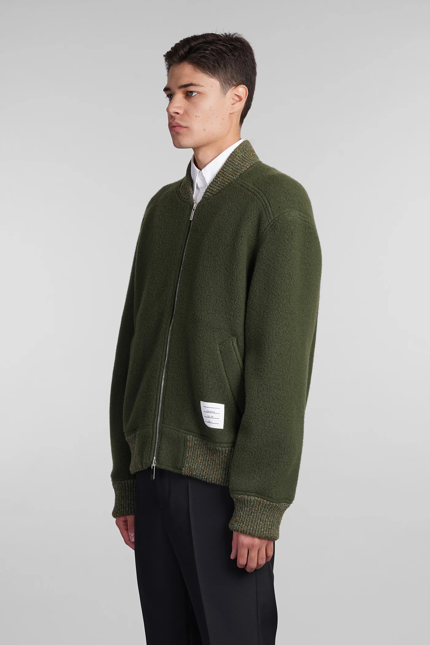 Bomber Jacket in green wool - Image 4
