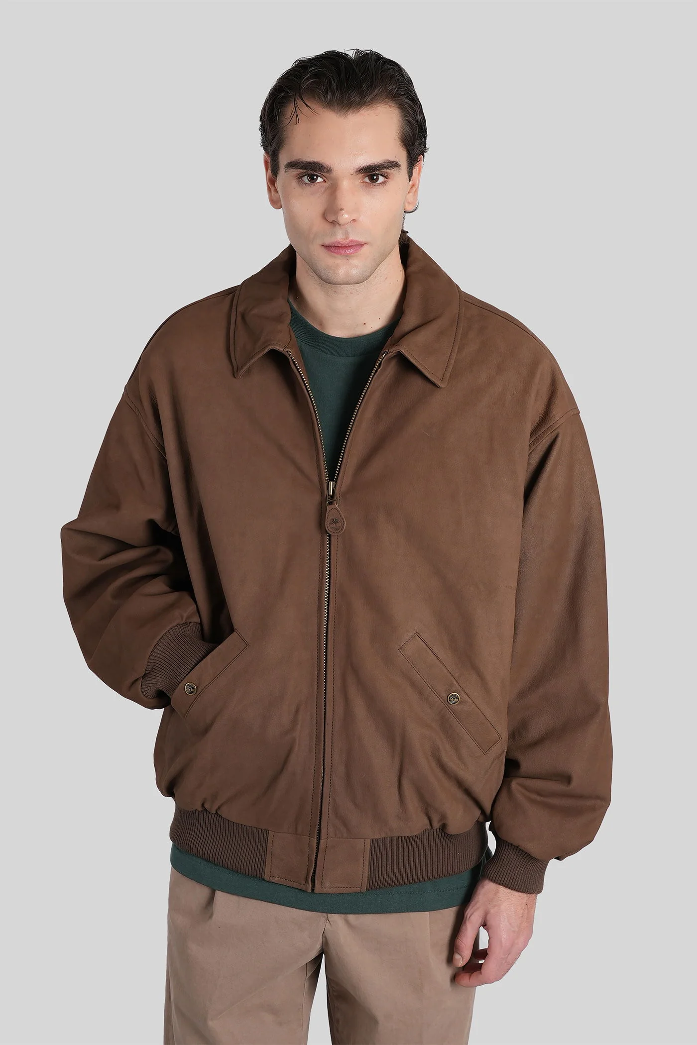 Limited Release Reis Bomber Jacket in brown leather