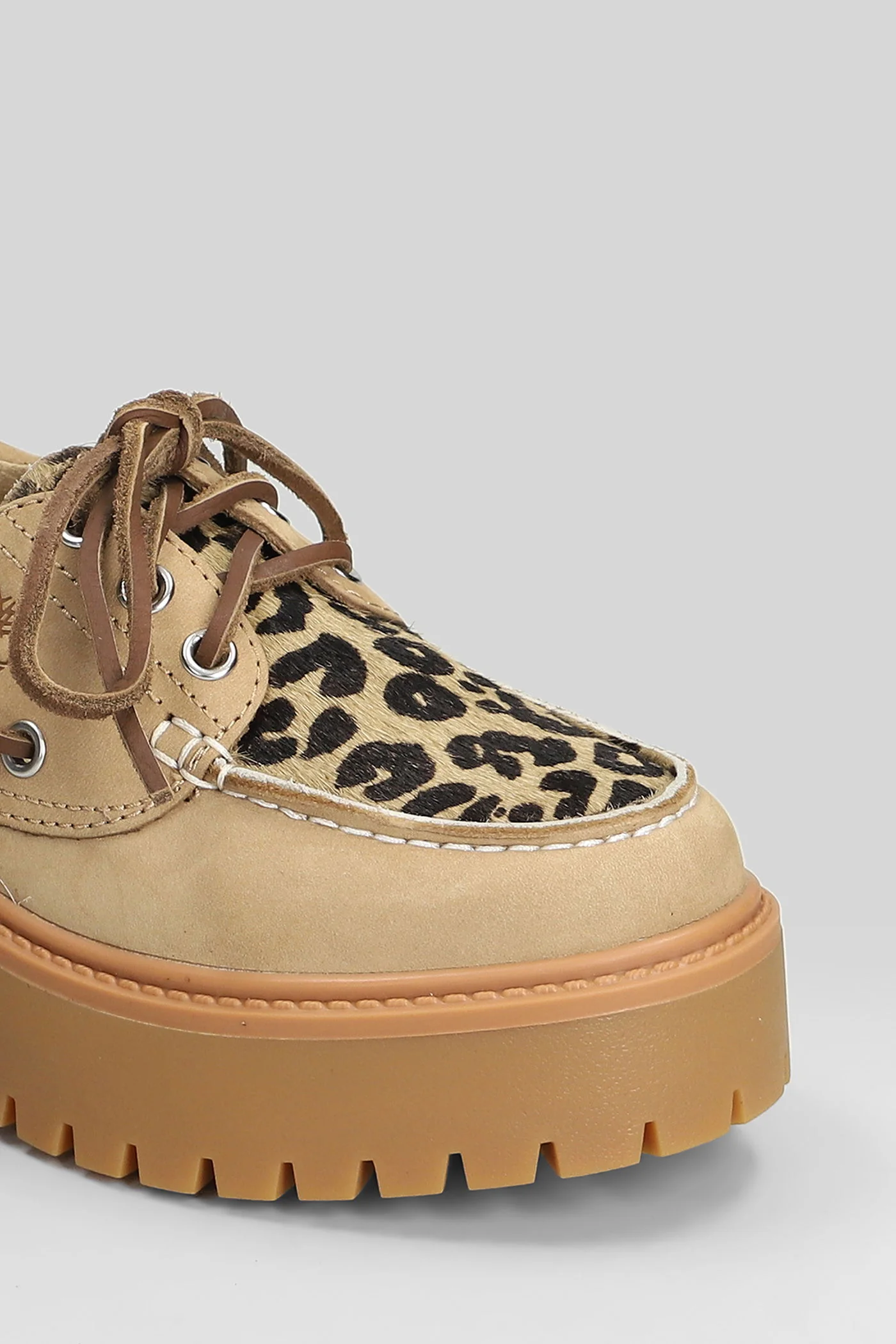 Stone Street Lace up shoes in beige nubuck - Image 5
