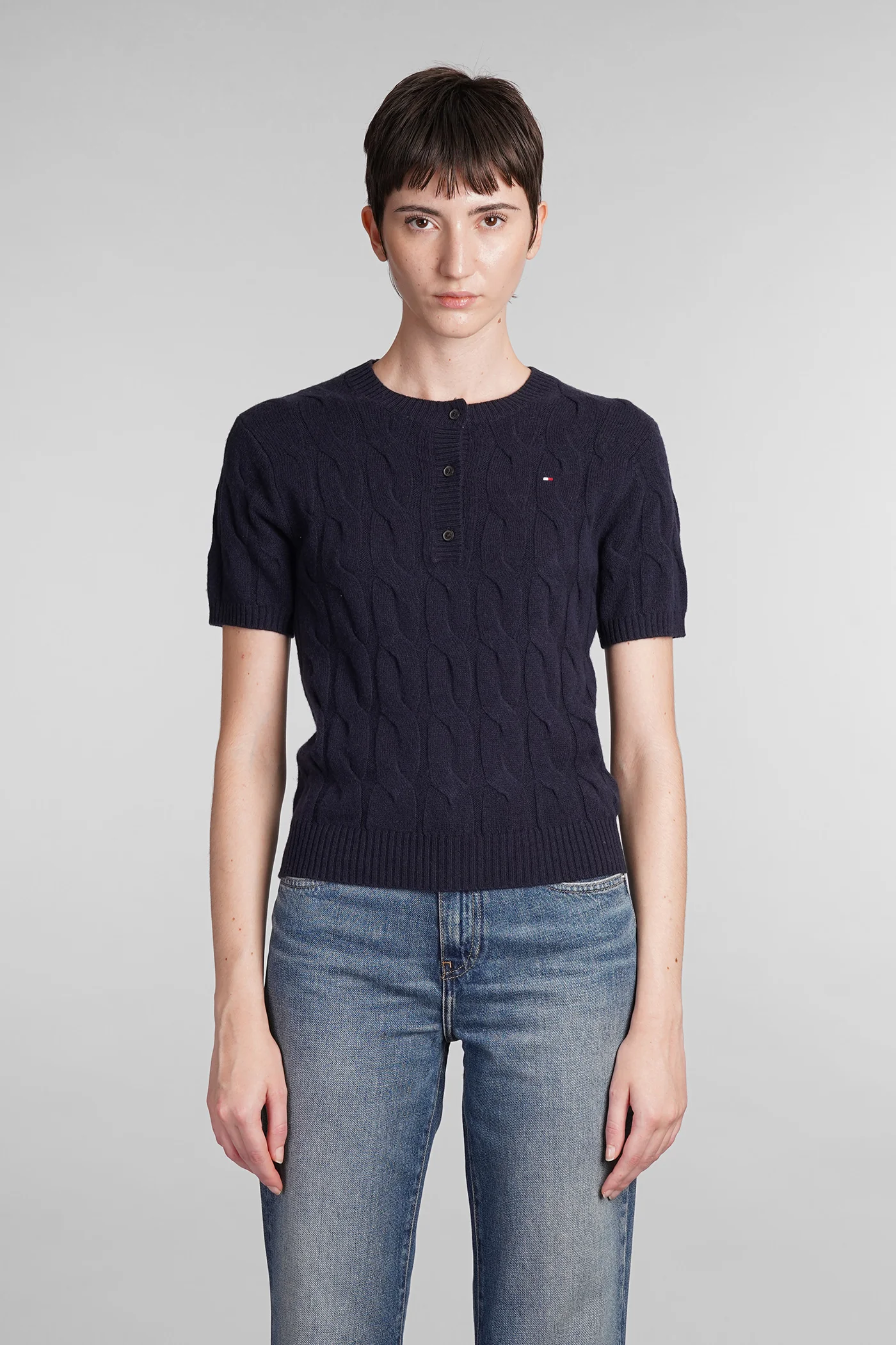 Knitwear in blue wool