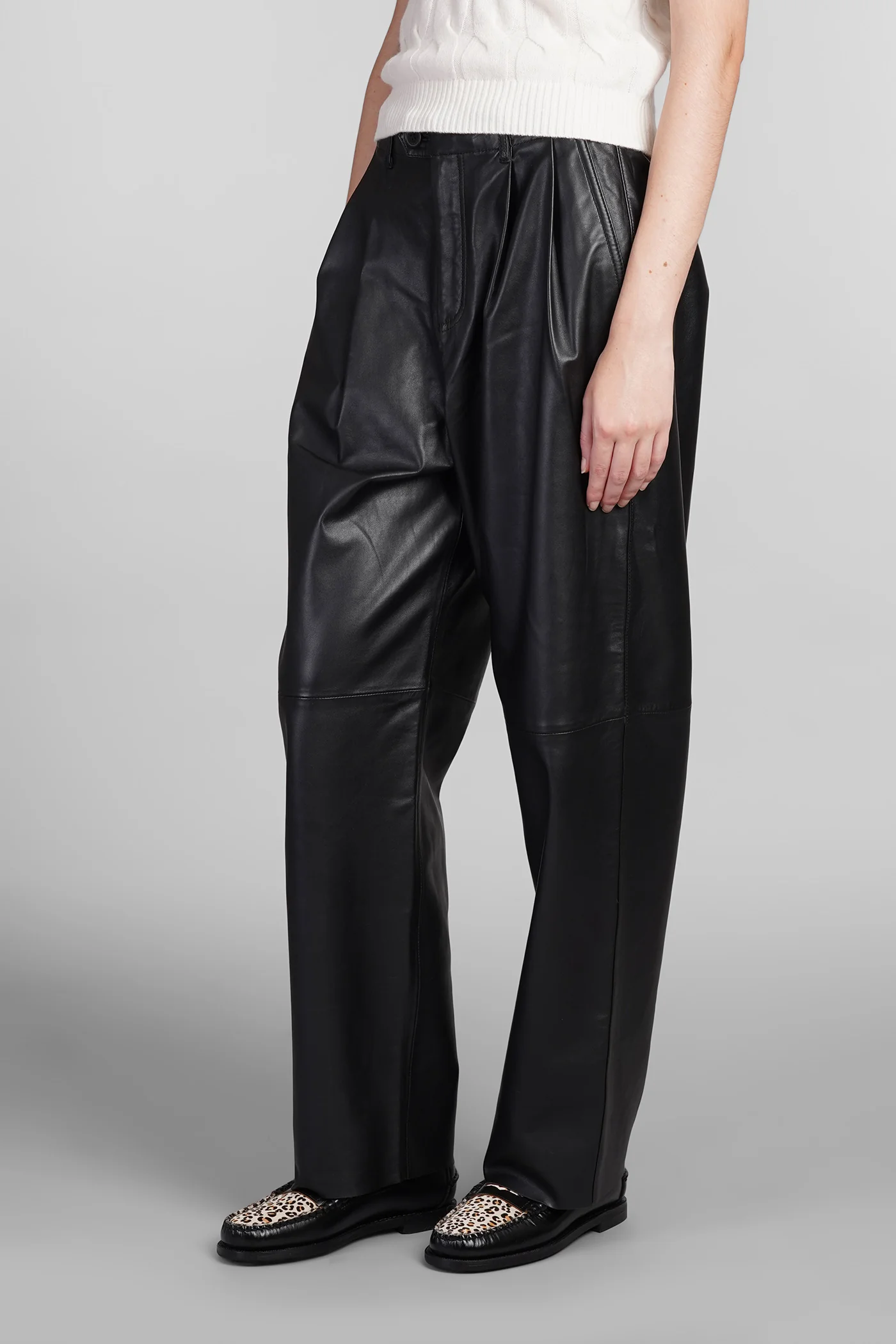 Pants in black leather - Image 4