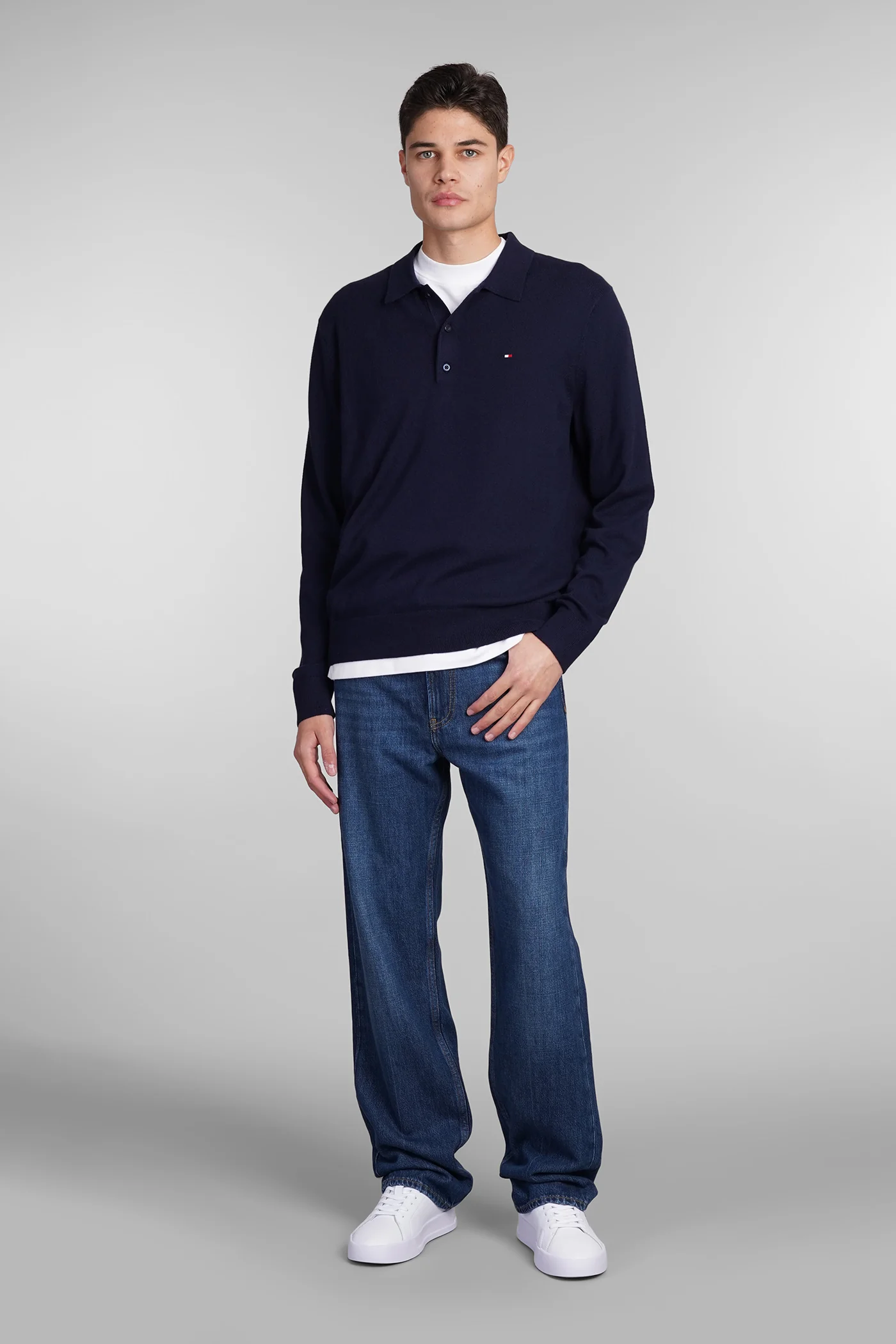 Polo in blue cashmere - Image 2