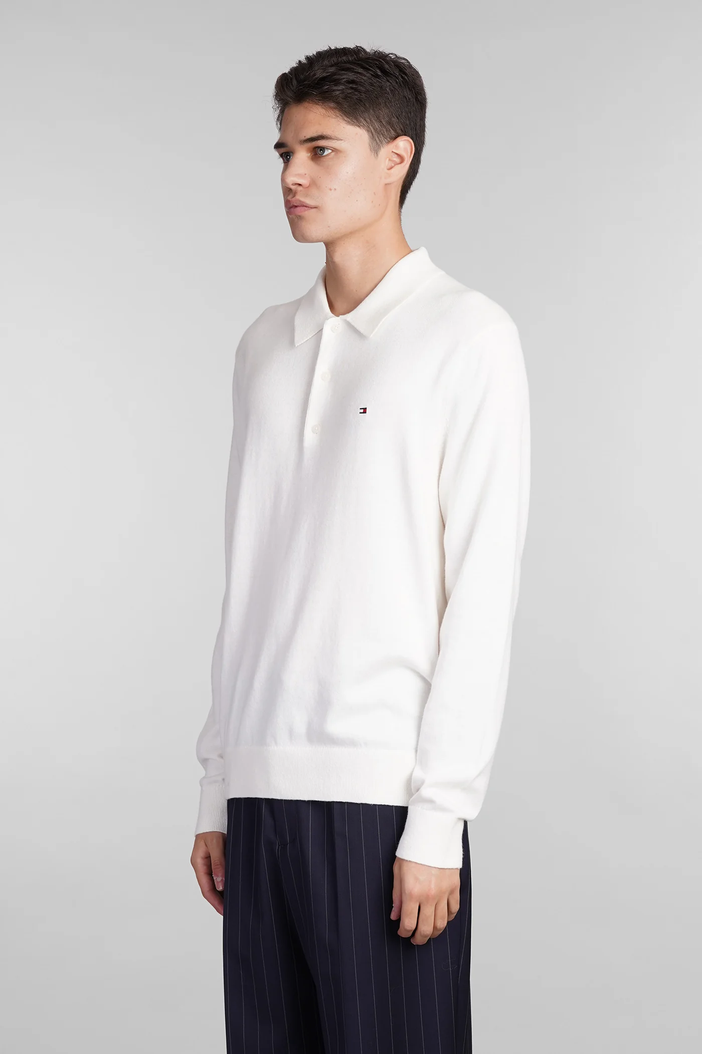 Polo in white cashmere - Image 4
