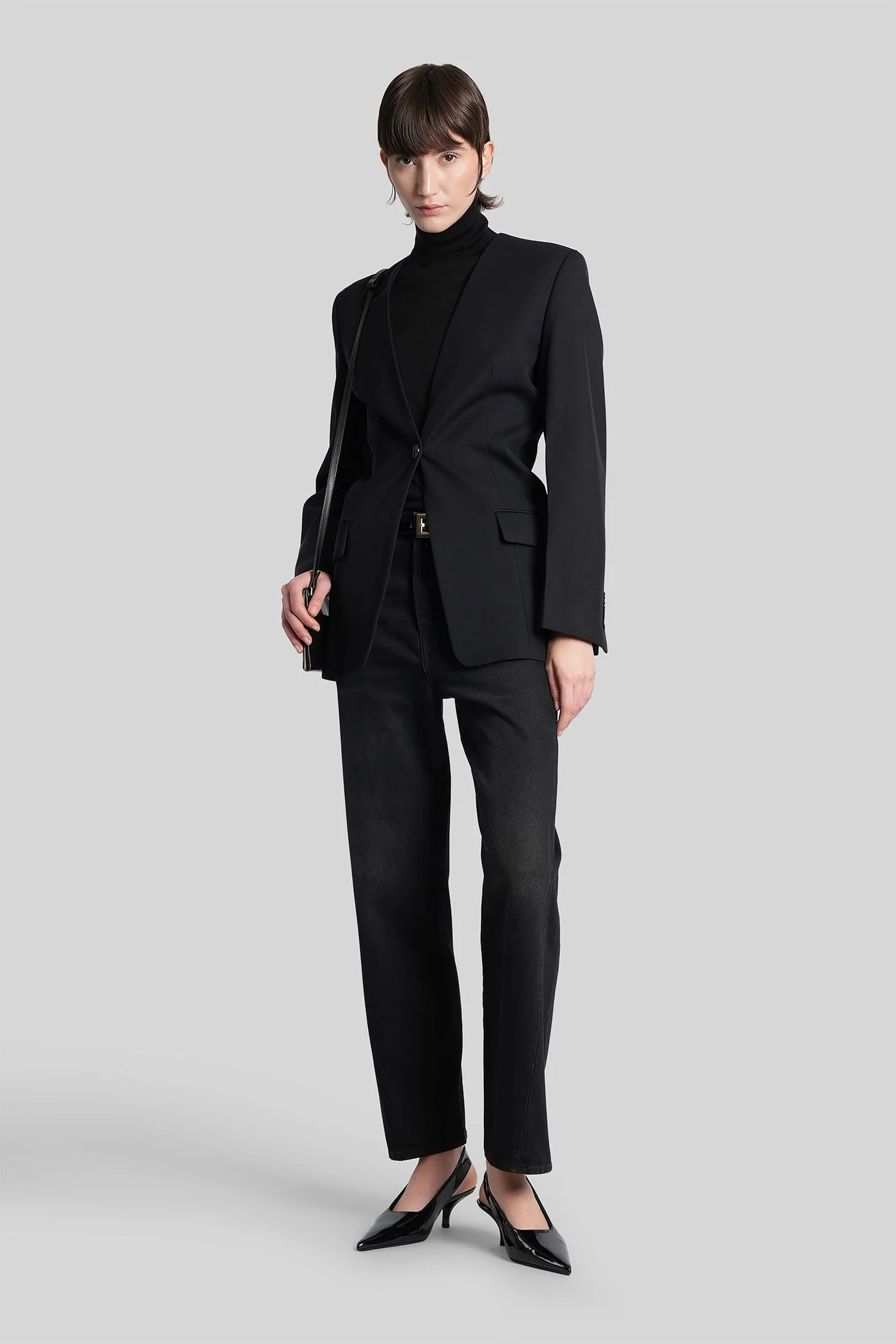 Blazer in black polyester - Image 2