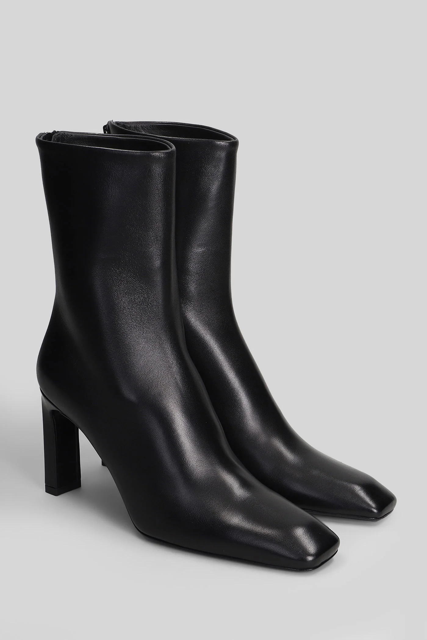 High heels Ankle boots in black leather - Image 2