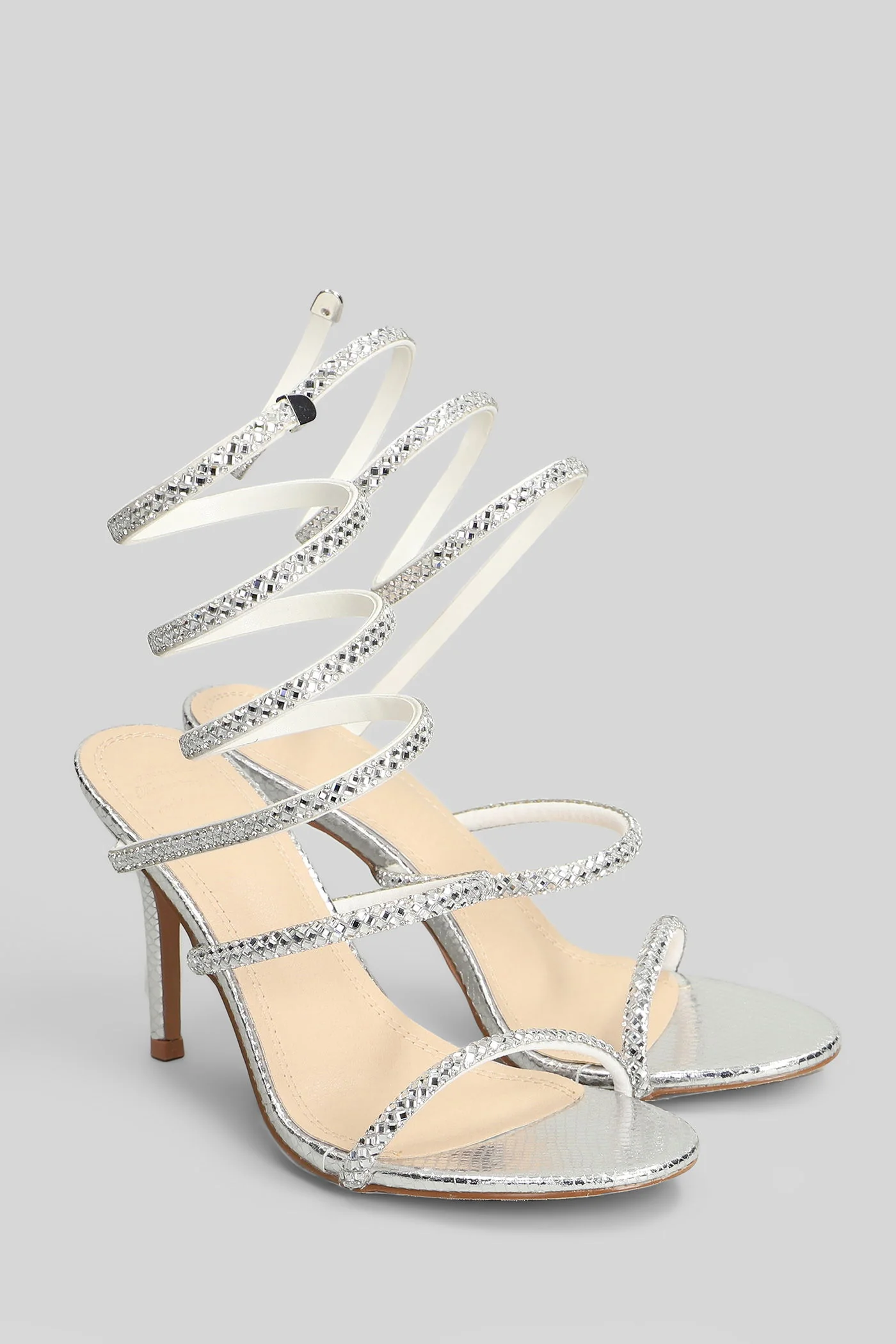 Zeja Sandals in silver leather - Image 2