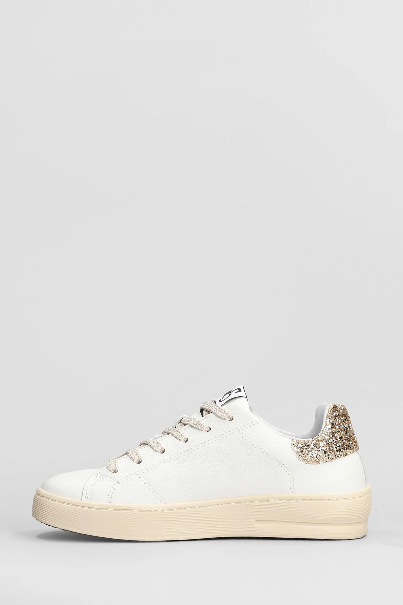 Sneakers in white leather and fabric - Image 3