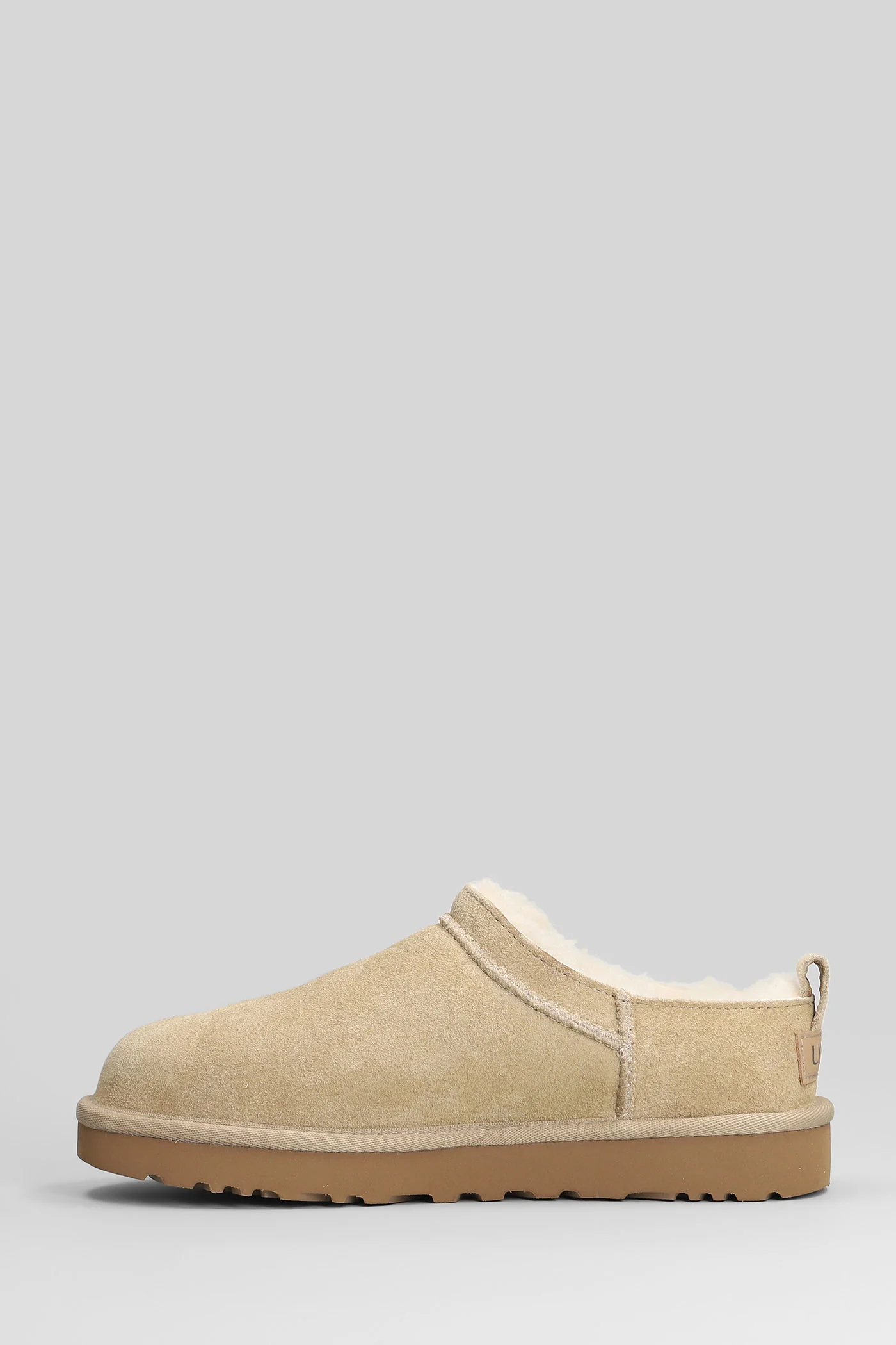 Classic Micro low heels Ankle boots in beige suede - Image 3
