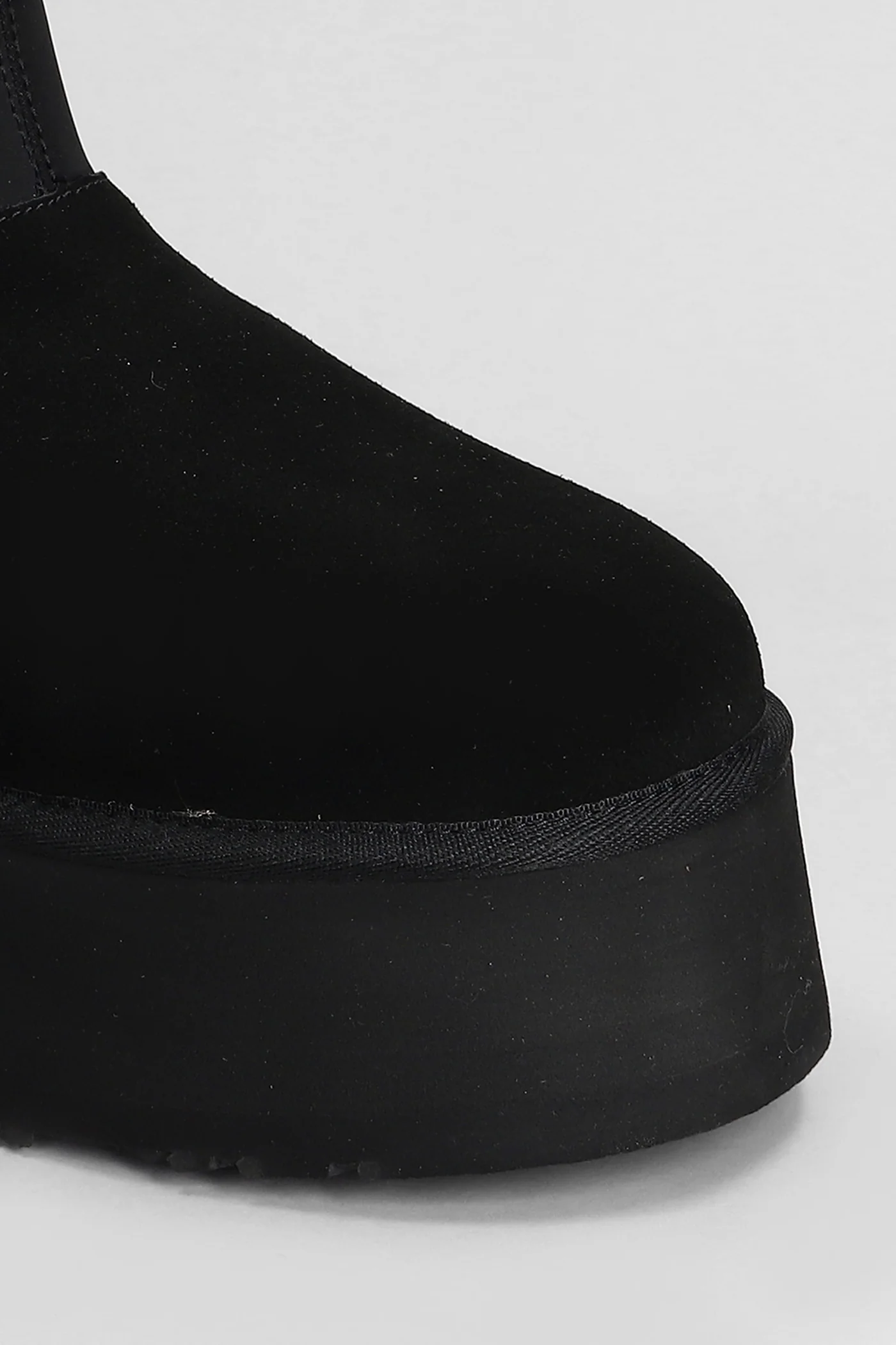 Classic Mini Dipper low heels Ankle boots in black Suede and fabric - Image 5