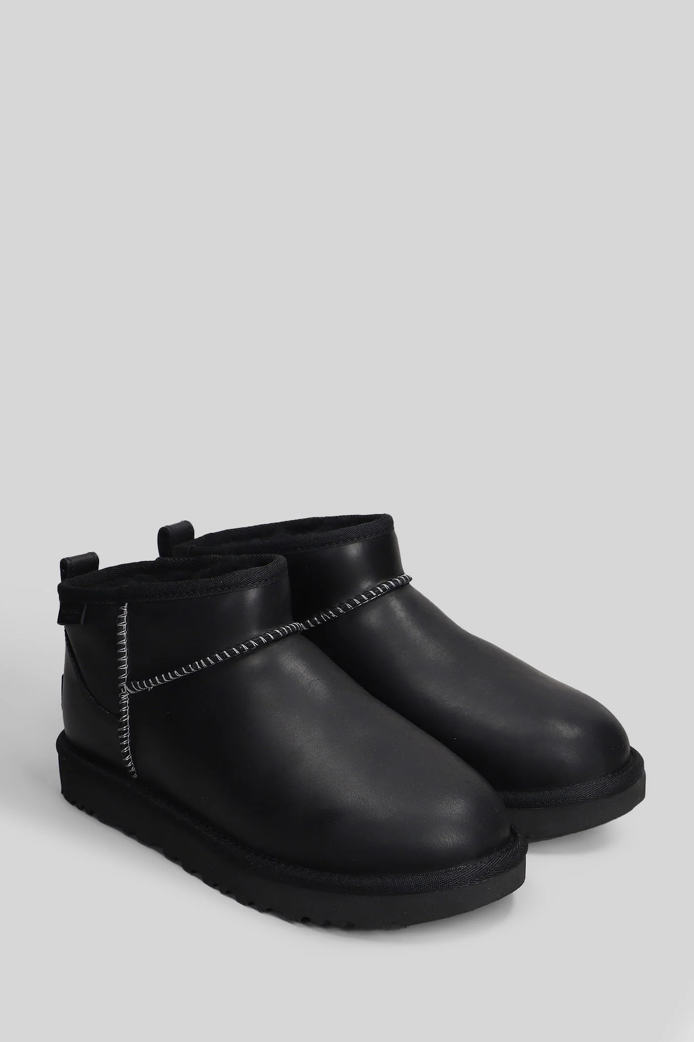 Classic Ultra Mini low heels Ankle boots in black leather - Image 2