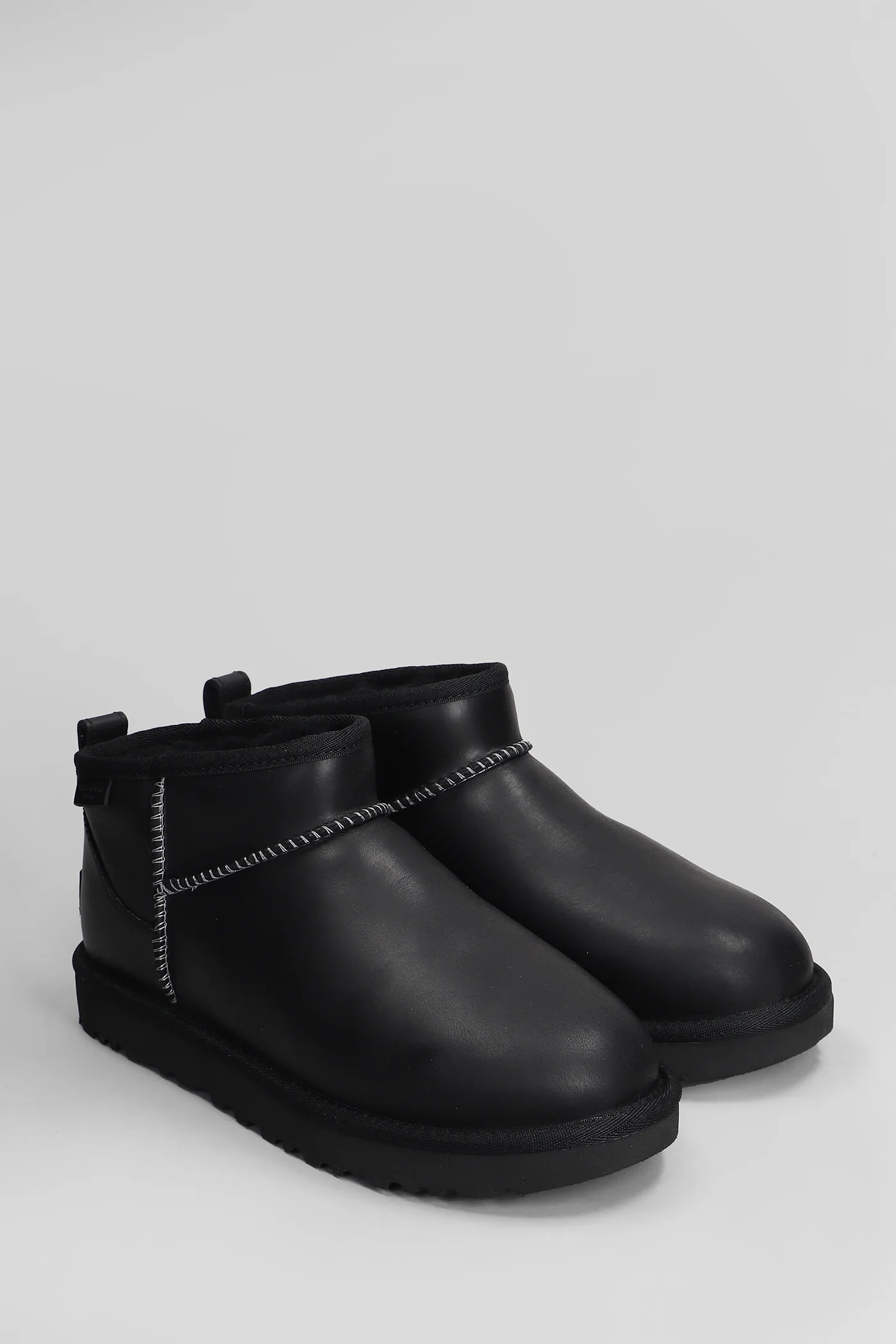 Classic Ultra Mini low heels Ankle boots in black leather - Image 2