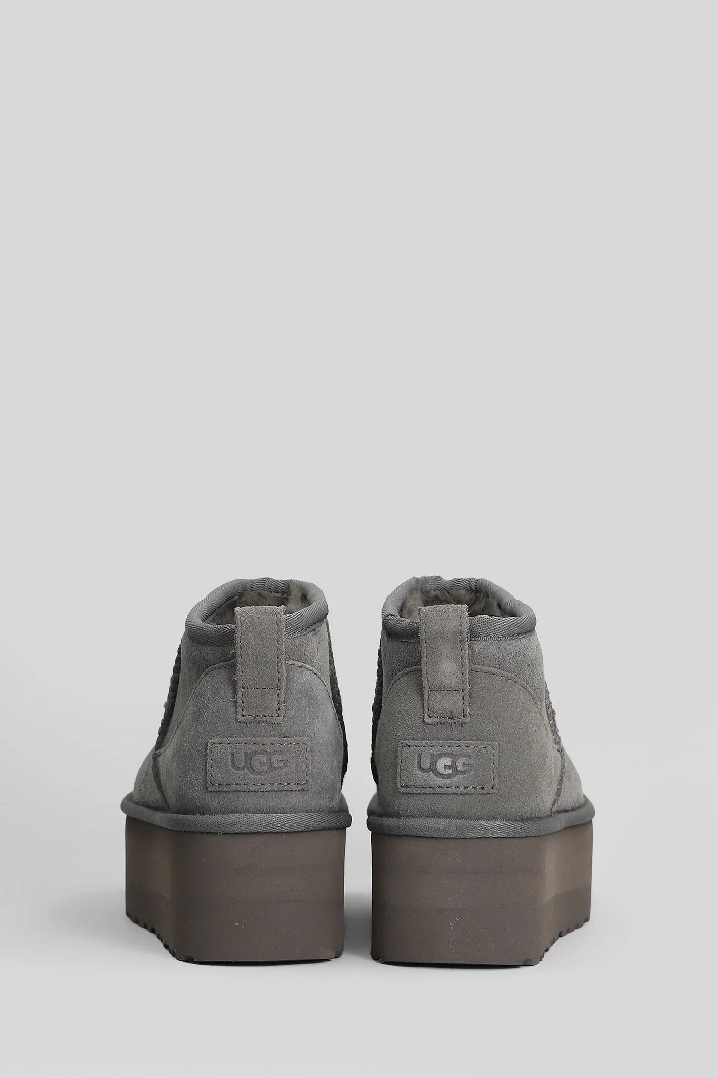 Classic Ultra Mini low heels Ankle boots in grey suede - Image 4