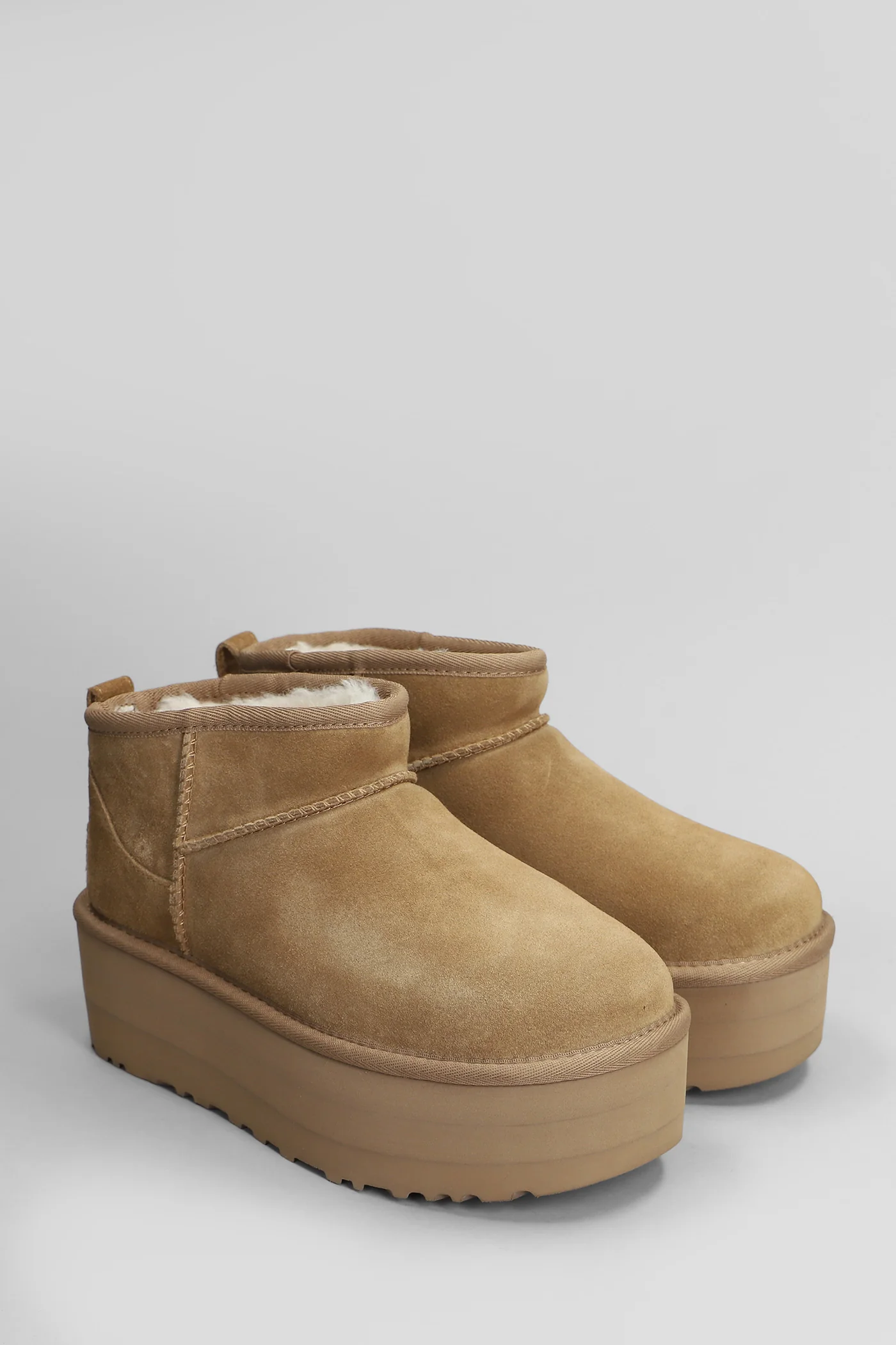 Classic Ultra Mini low heels Ankle boots in leather color suede - Image 2