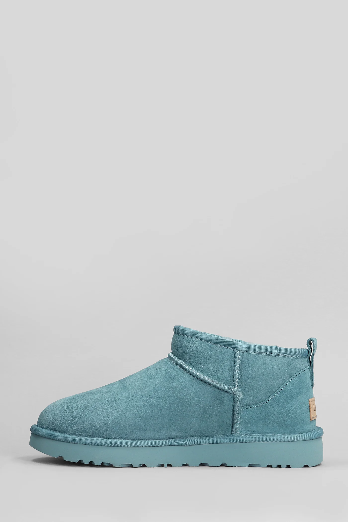 Classic Ultra Mini low heels Ankle boots in petroleum suede - Image 3