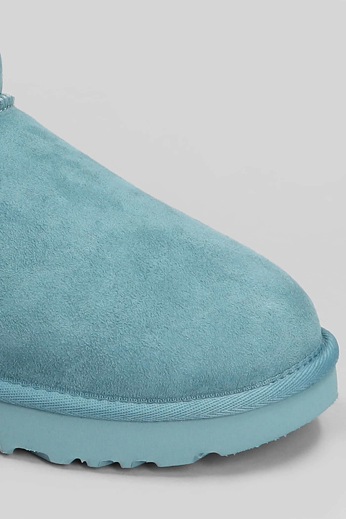 Classic Ultra Mini low heels Ankle boots in petroleum suede - Image 5