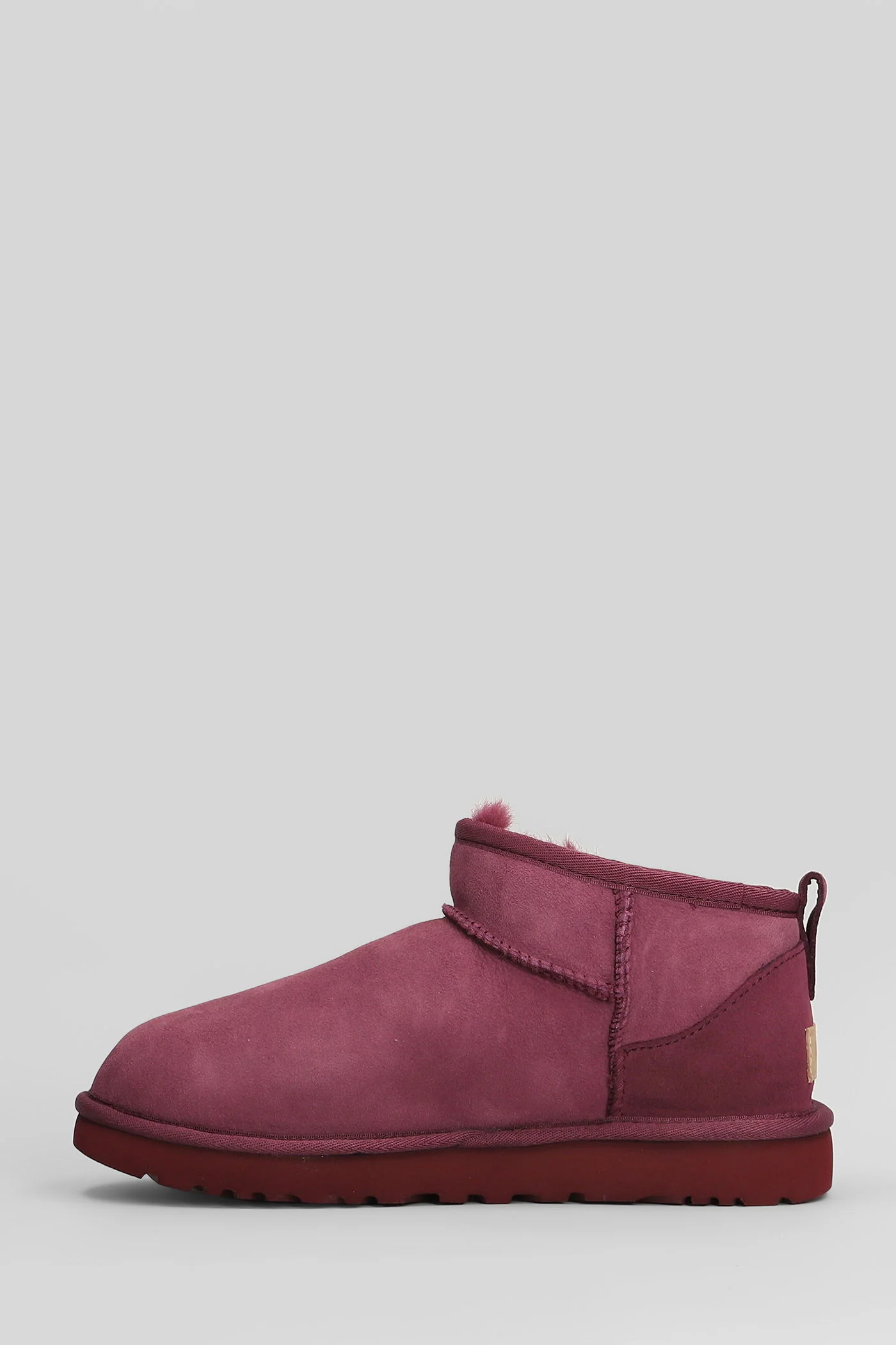 Classic Ultra Mini low heels Ankle boots in Viola suede - Image 3