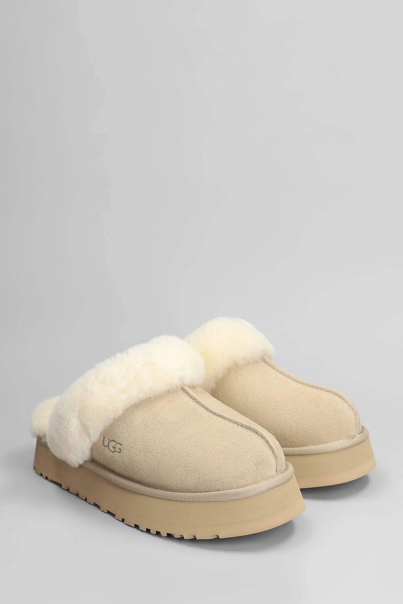 Disquette Slipper-Mule in beige suede - Image 2