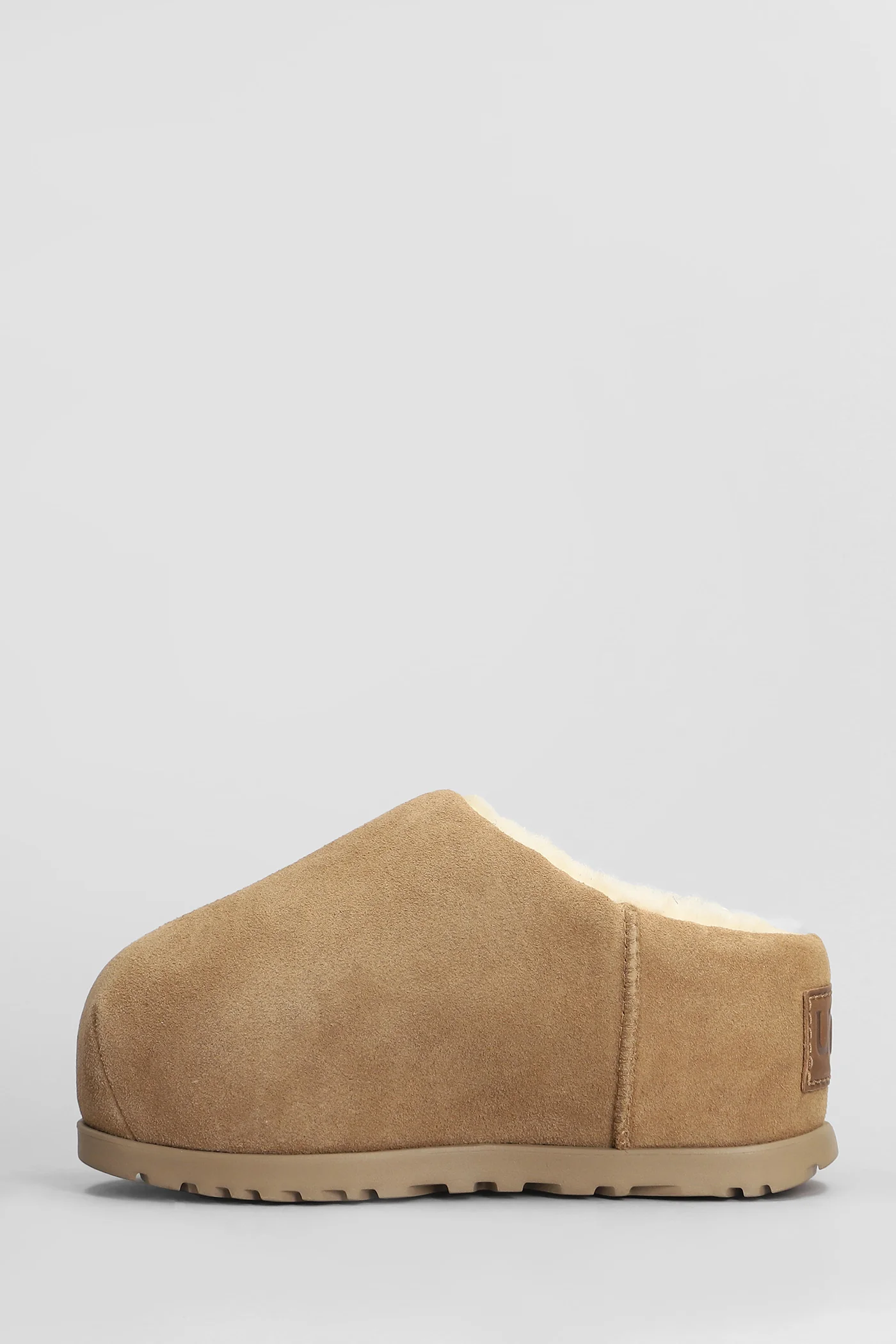 Pumped Slide Slipper-Mule in leather color suede - Image 3