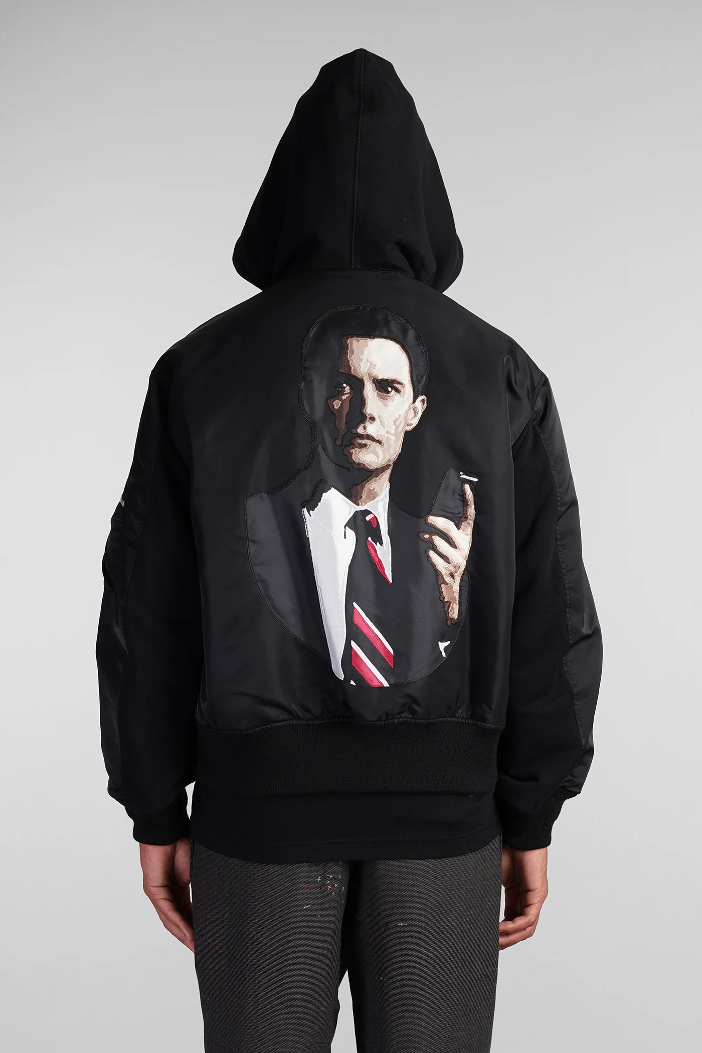 Bomber Jacket in black nylon - Image 3