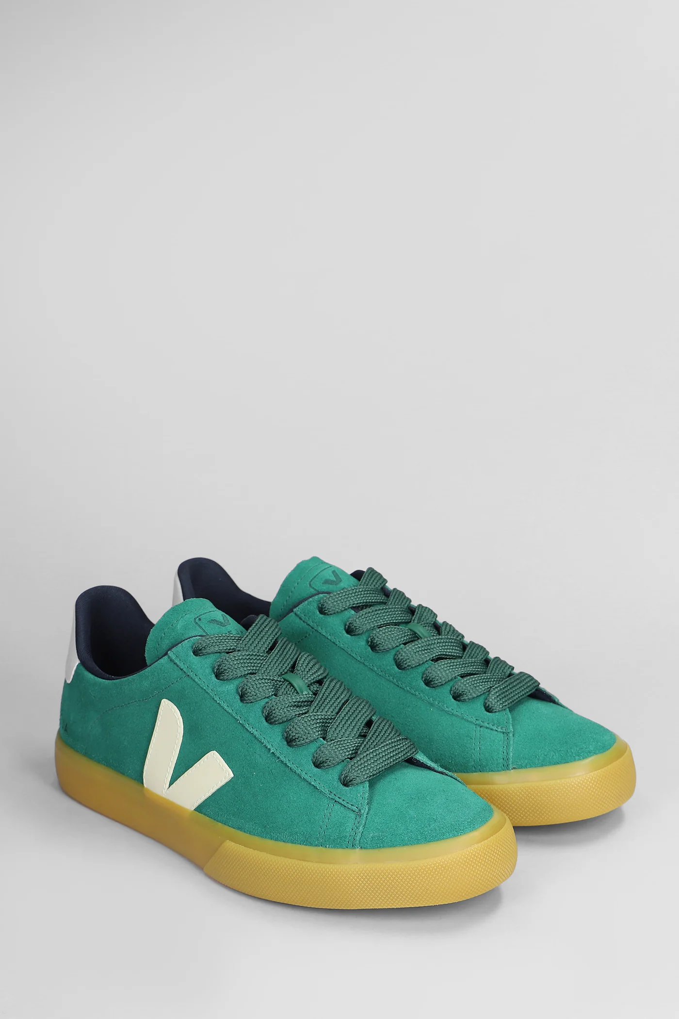 Campo Sneakers in green suede and leather - Image 2