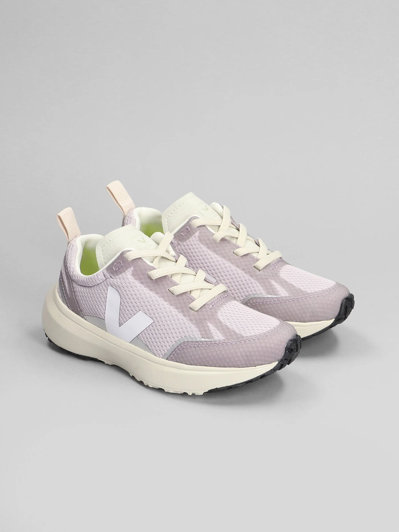 Small Canary Sneakers in Viola leather and fabric - Image 2