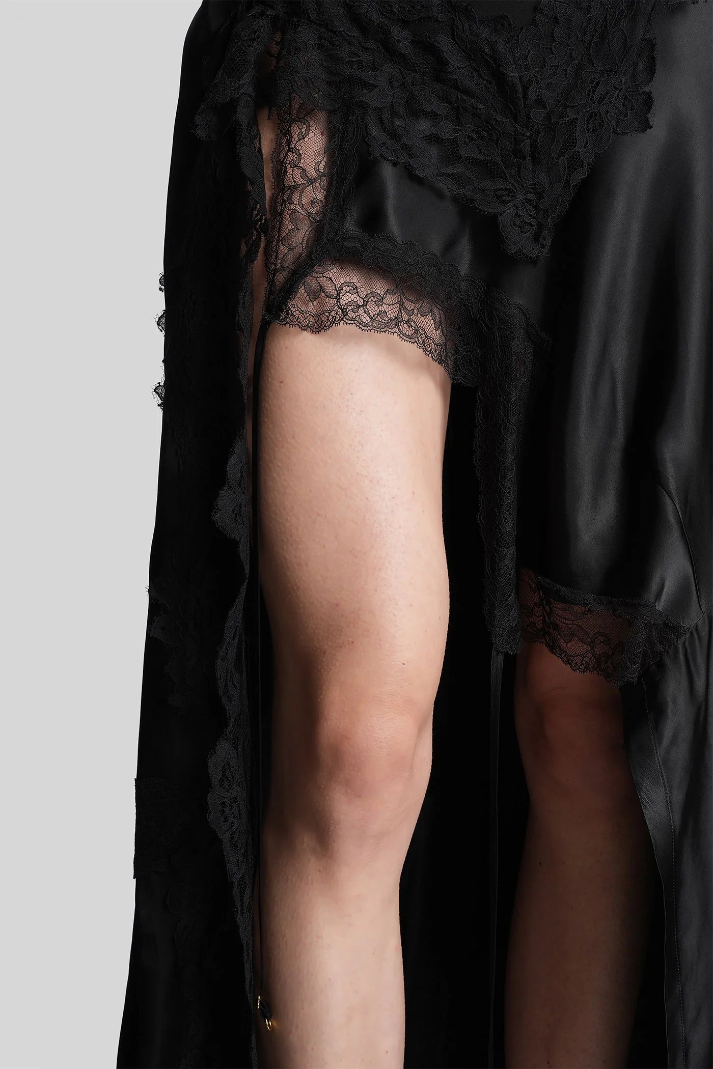 Long dress in black viscose - Image 5