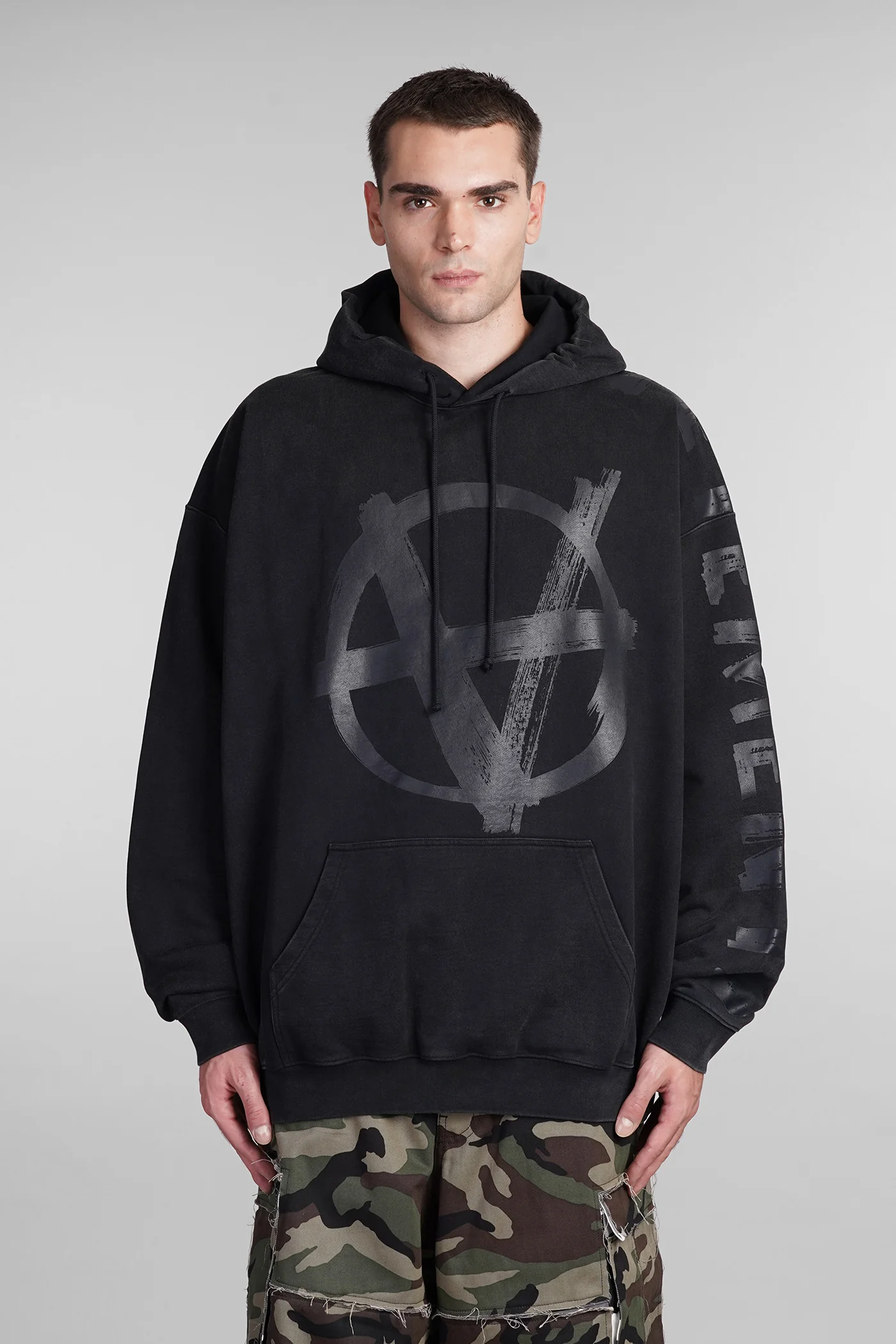 Sweatshirt in black cotton