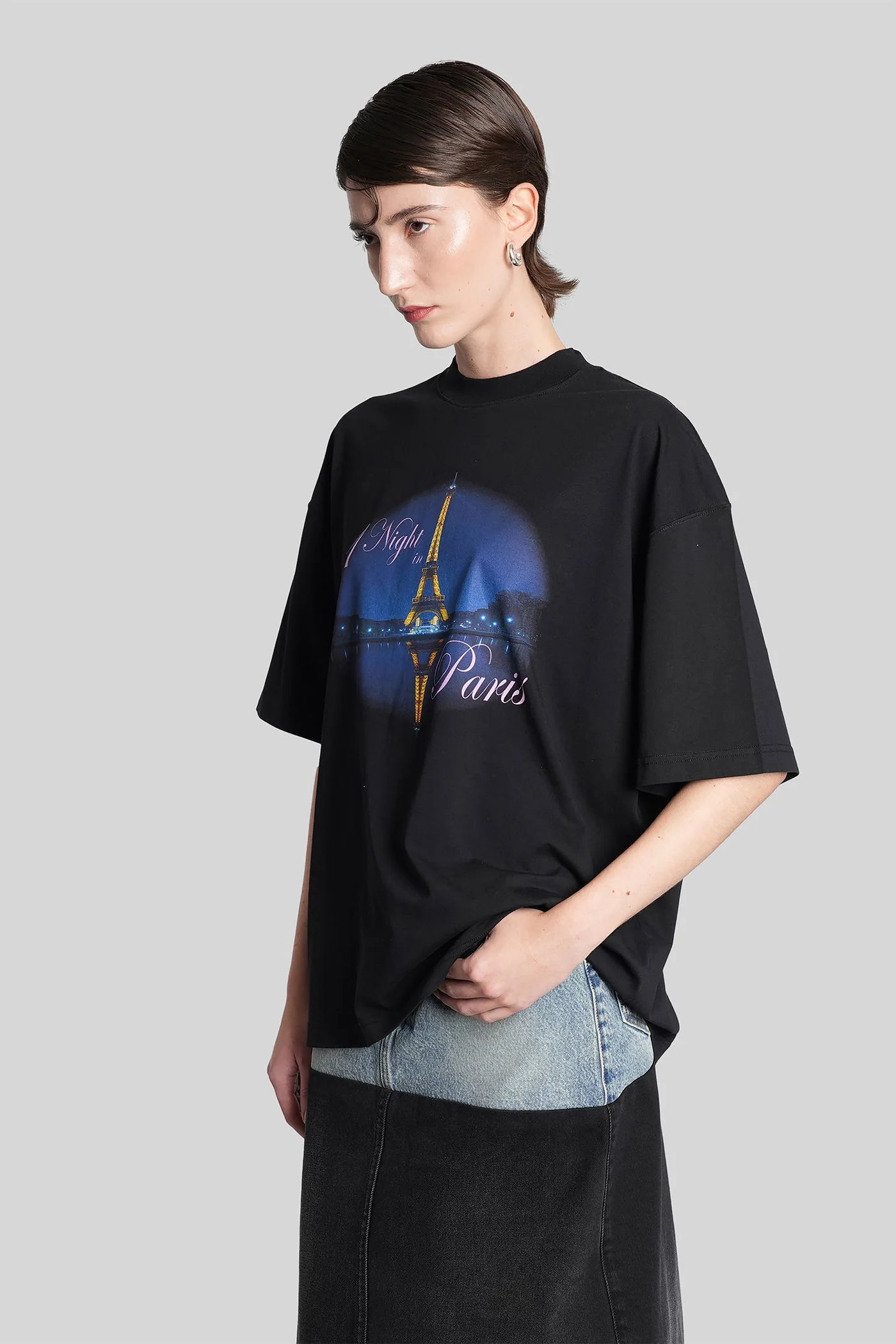 T-Shirt in black cotton - Image 4