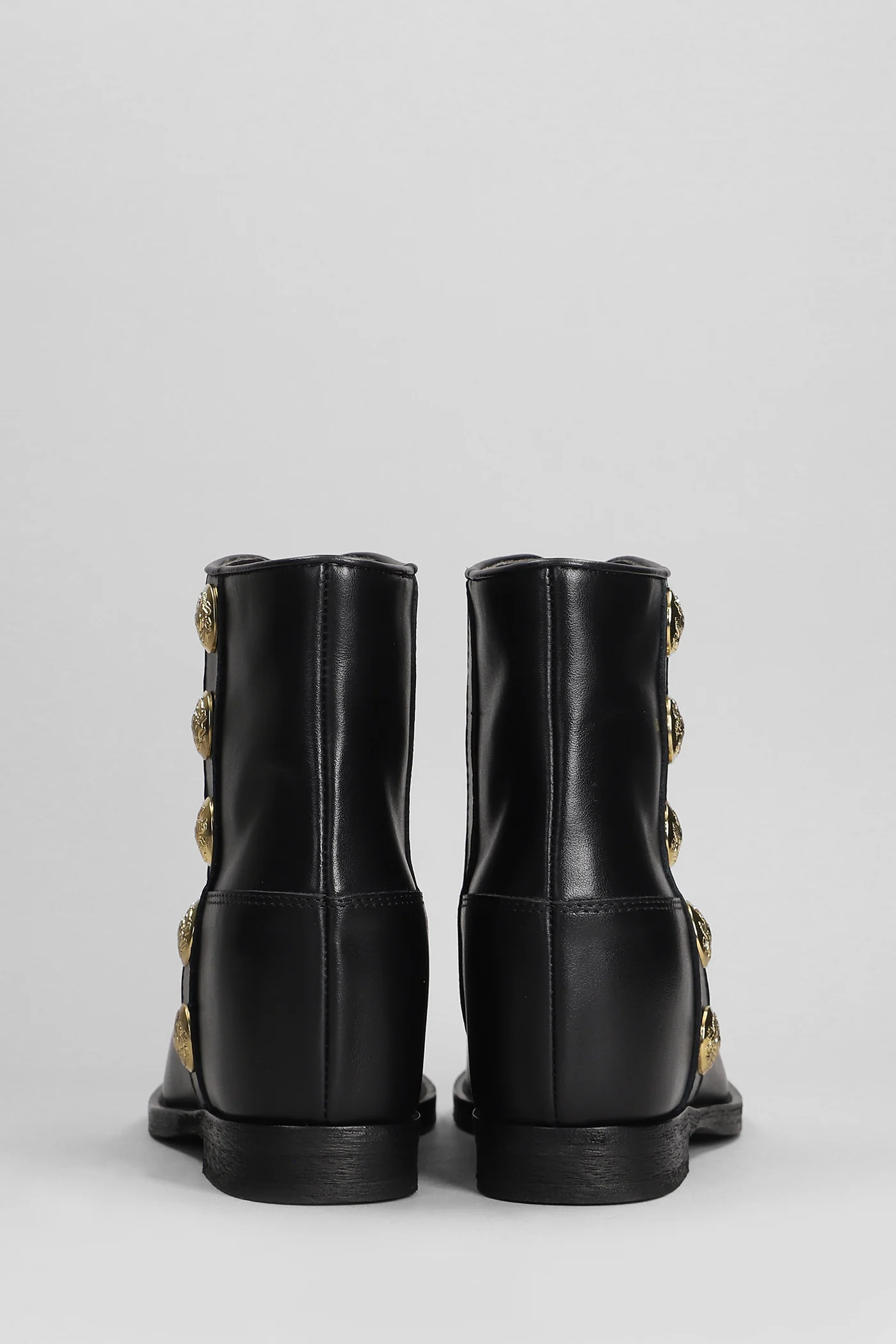 Ankle boots inside wedge in black leather - Image 4