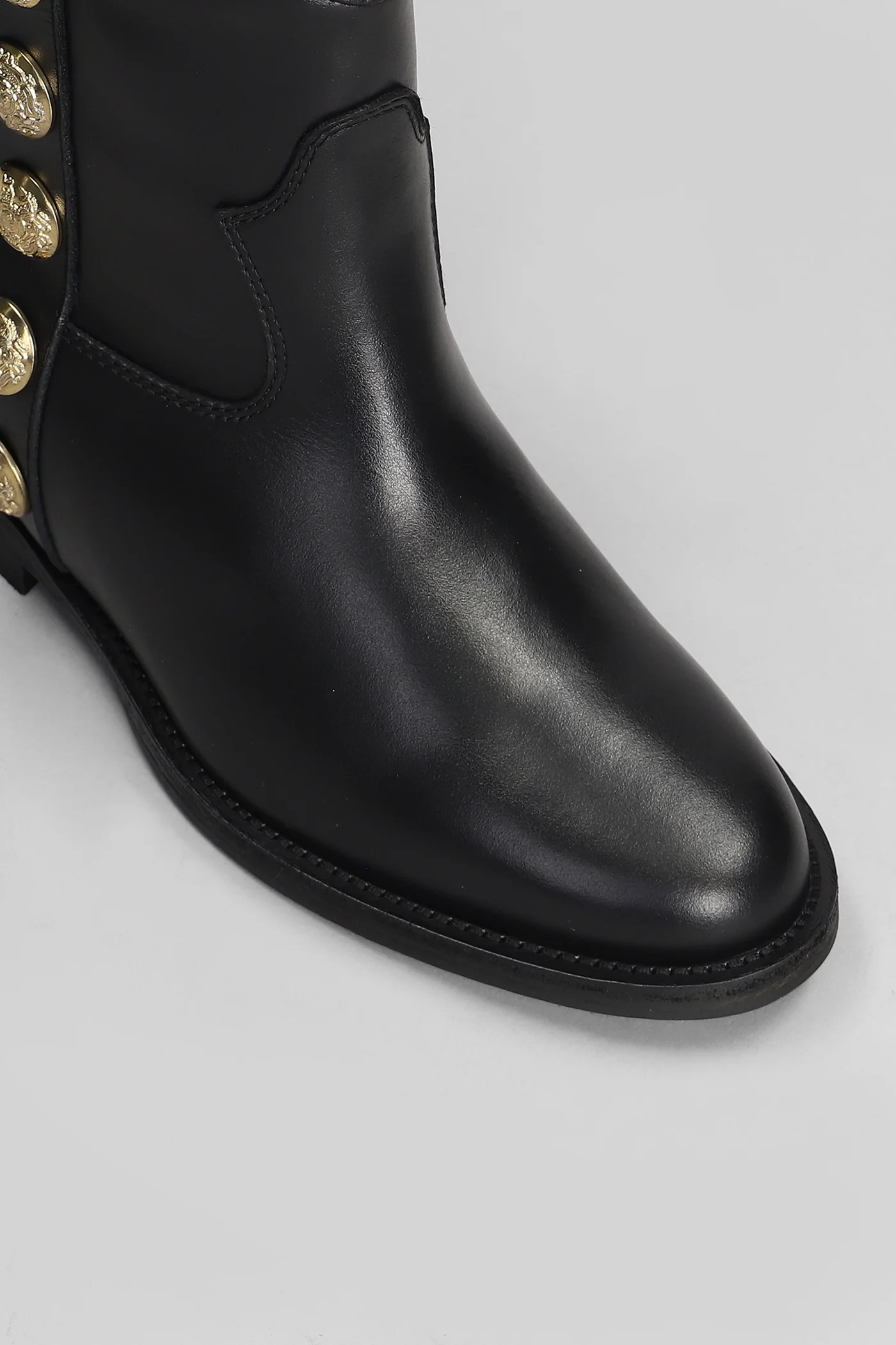 Ankle boots inside wedge in black leather - Image 5