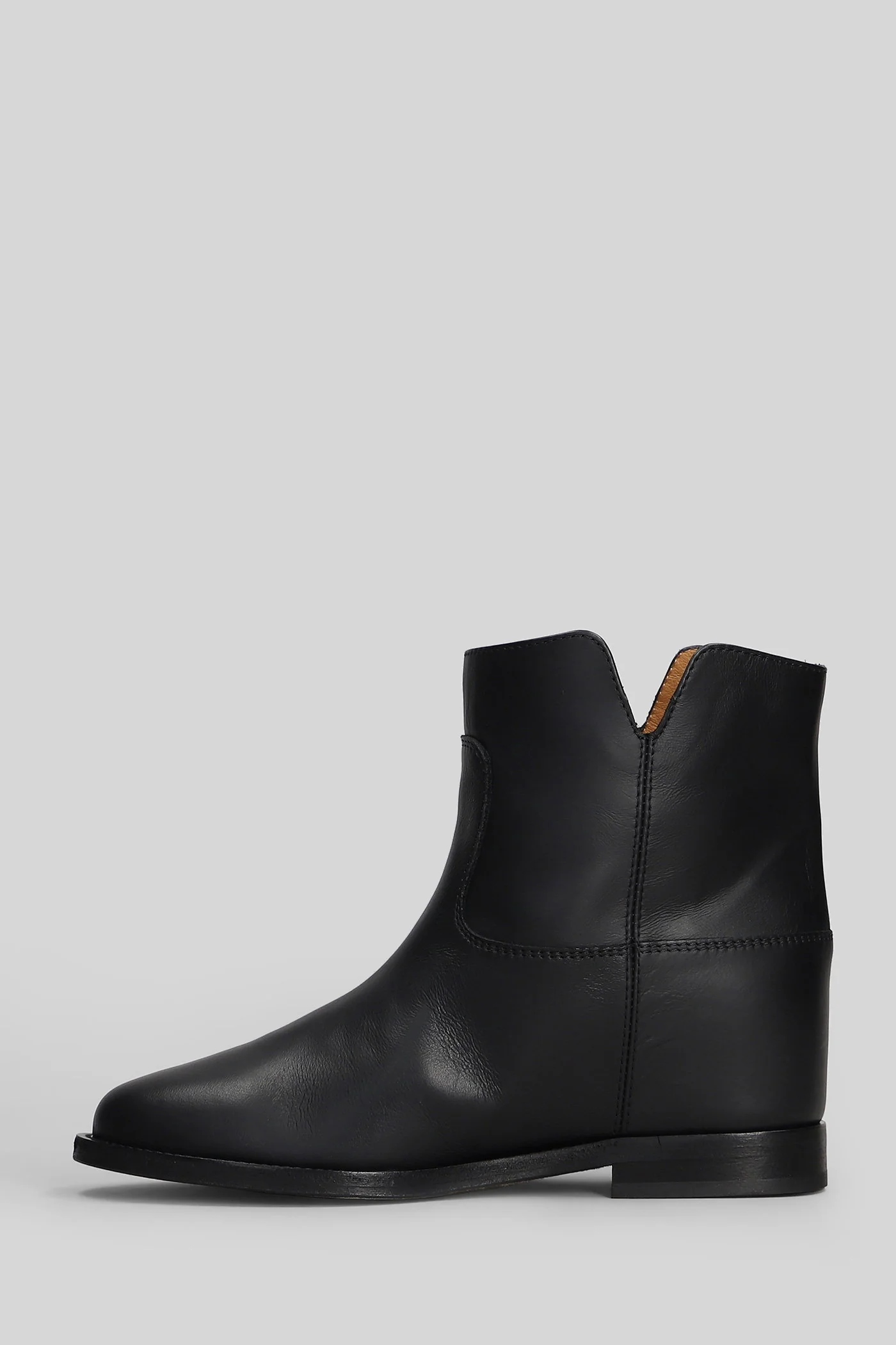 Ankle boots inside wedge in black leather - Image 3