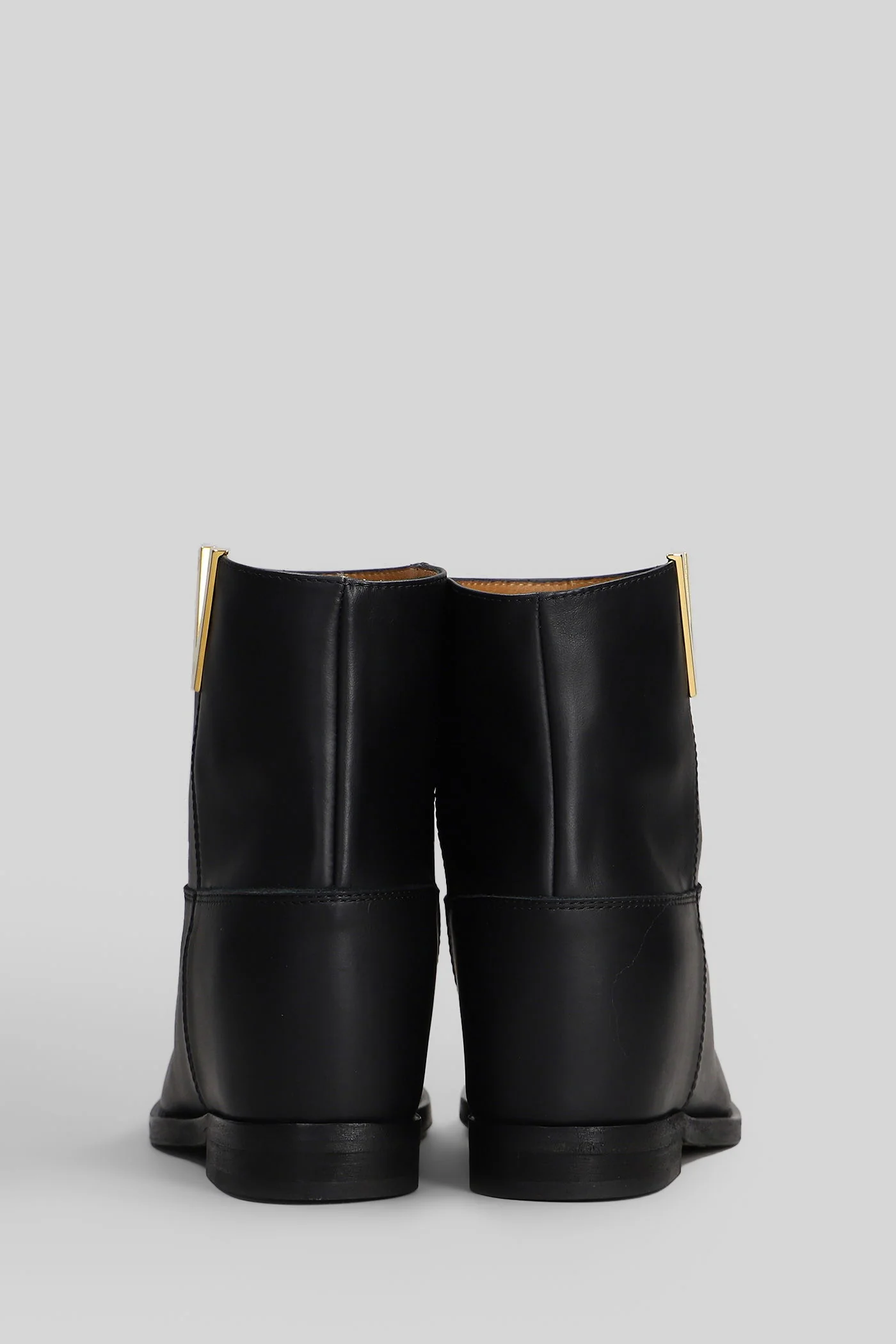 Ankle boots inside wedge in black leather - Image 4