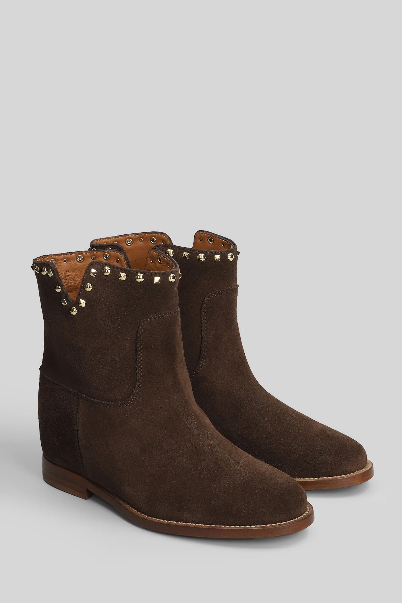 Ankle boots inside wedge in brown suede - Image 2