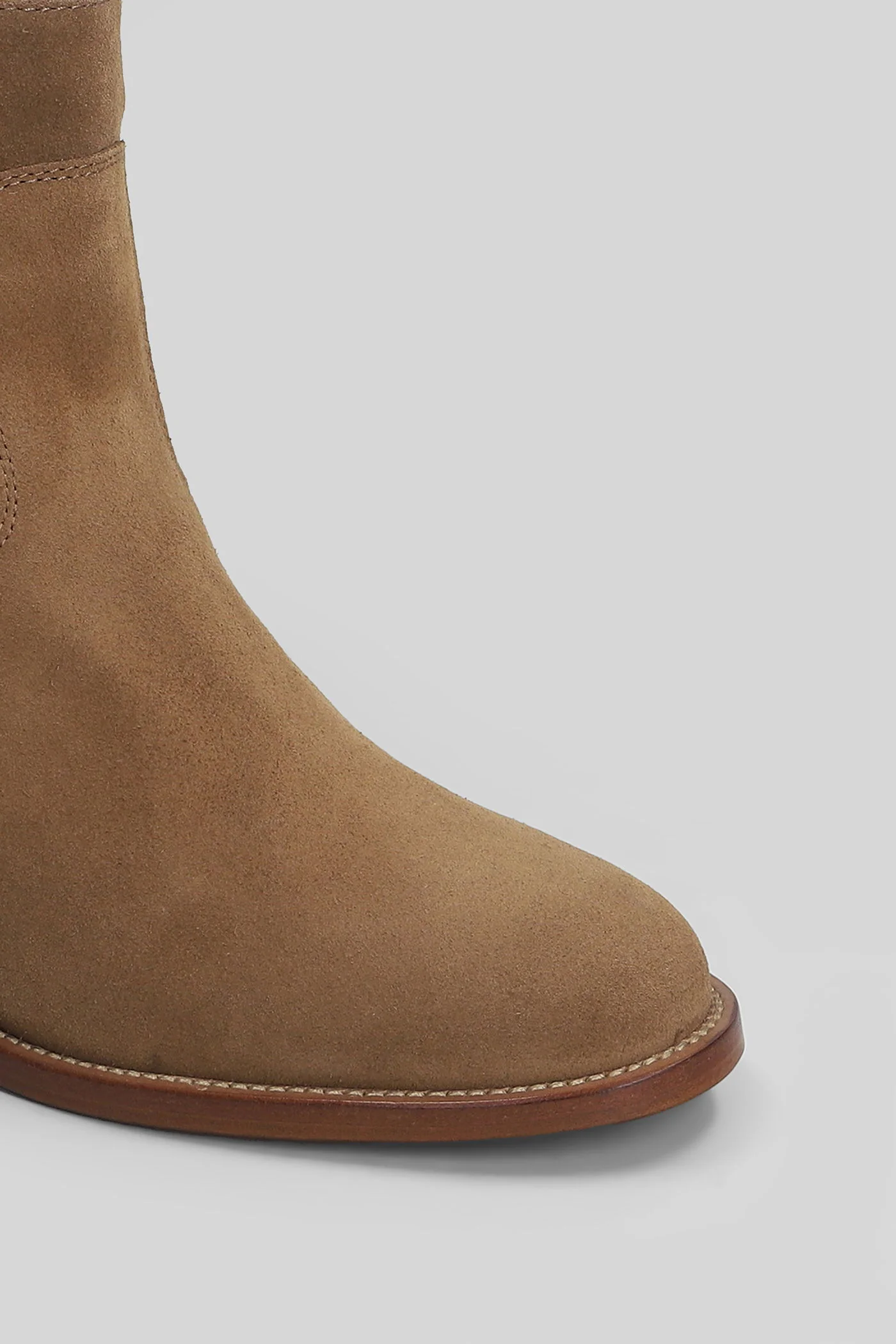 Ankle boots inside wedge in Camel suede - Image 5