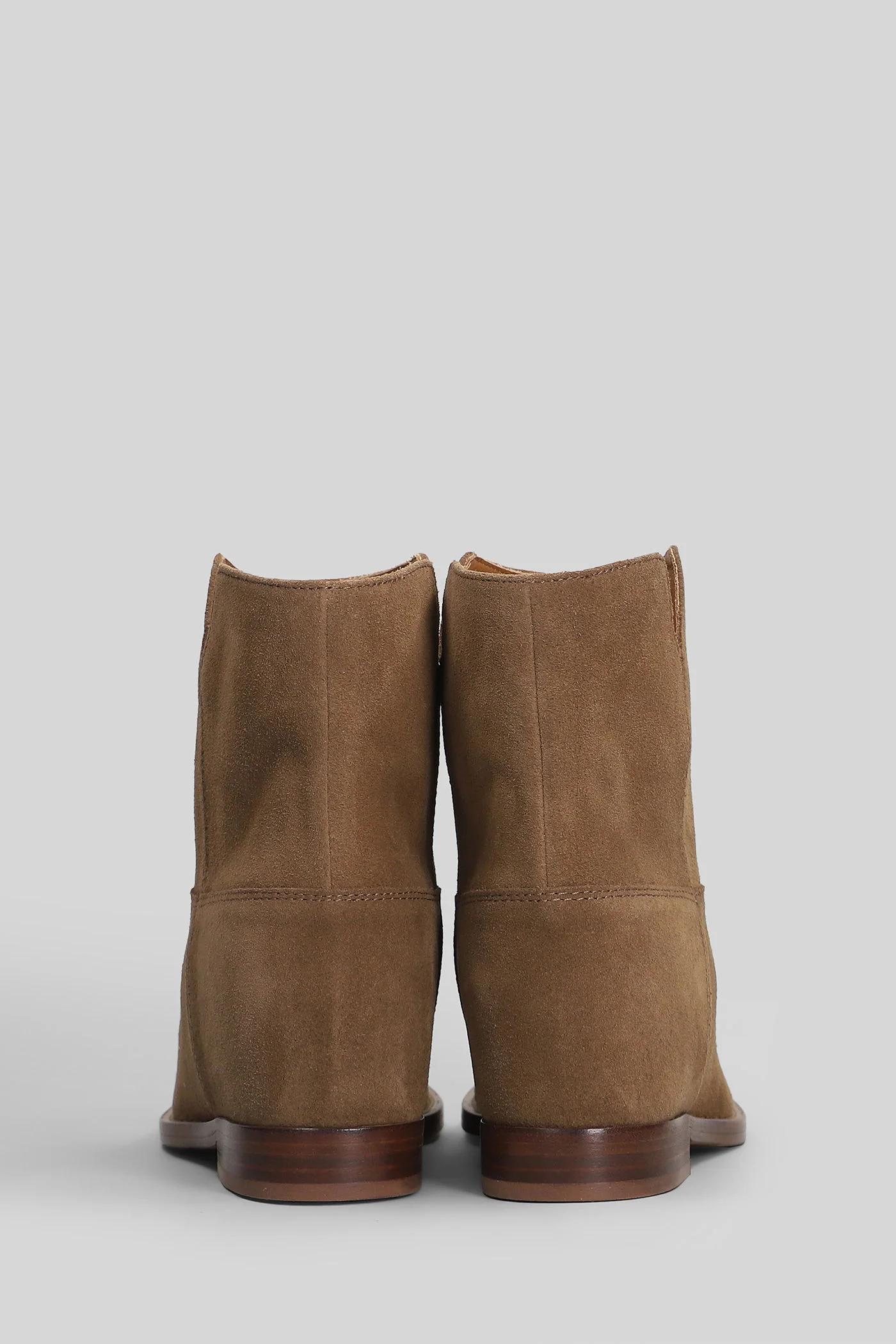 Ankle boots inside wedge in Camel suede - Image 4