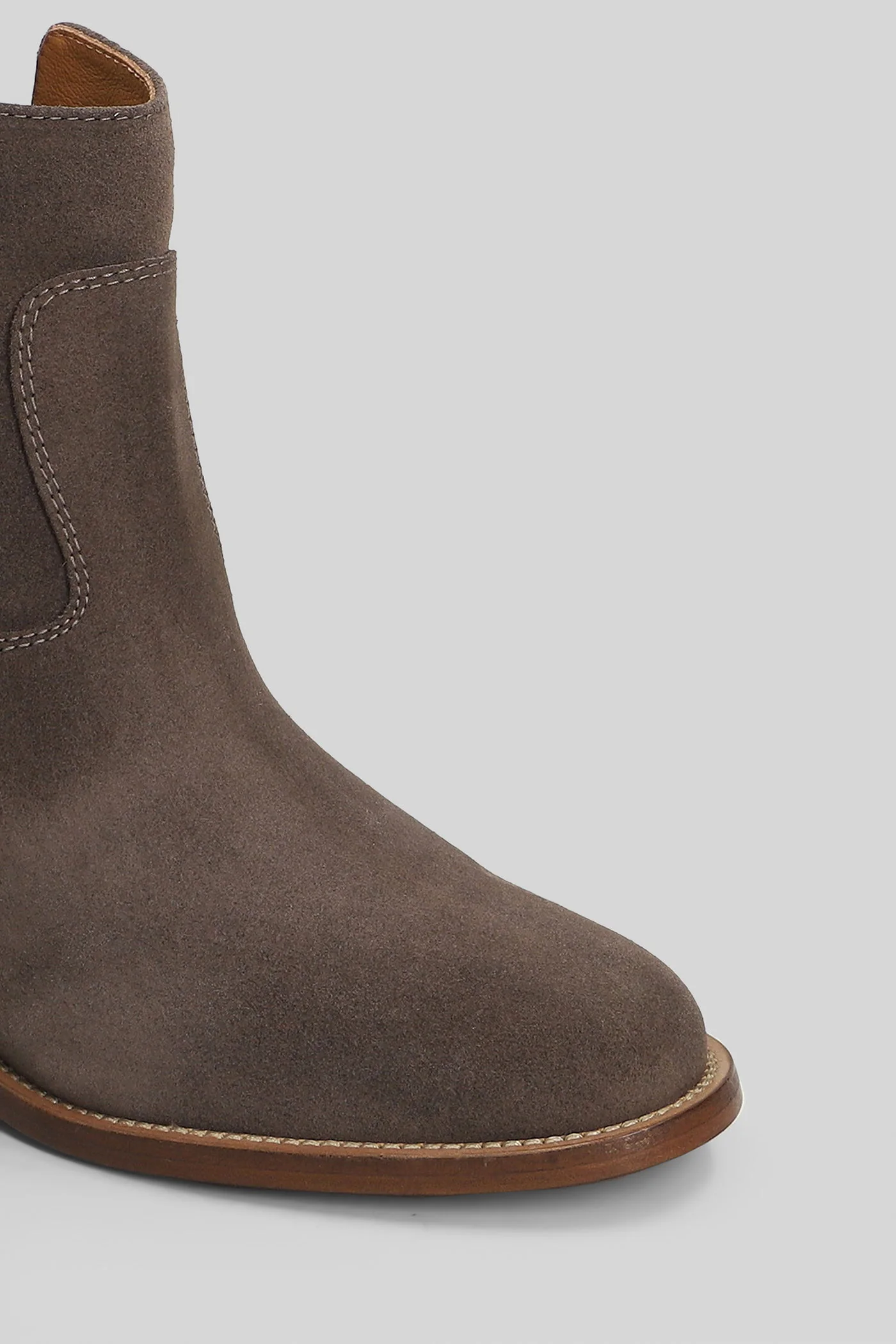 Ankle boots inside wedge in taupe suede - Image 5