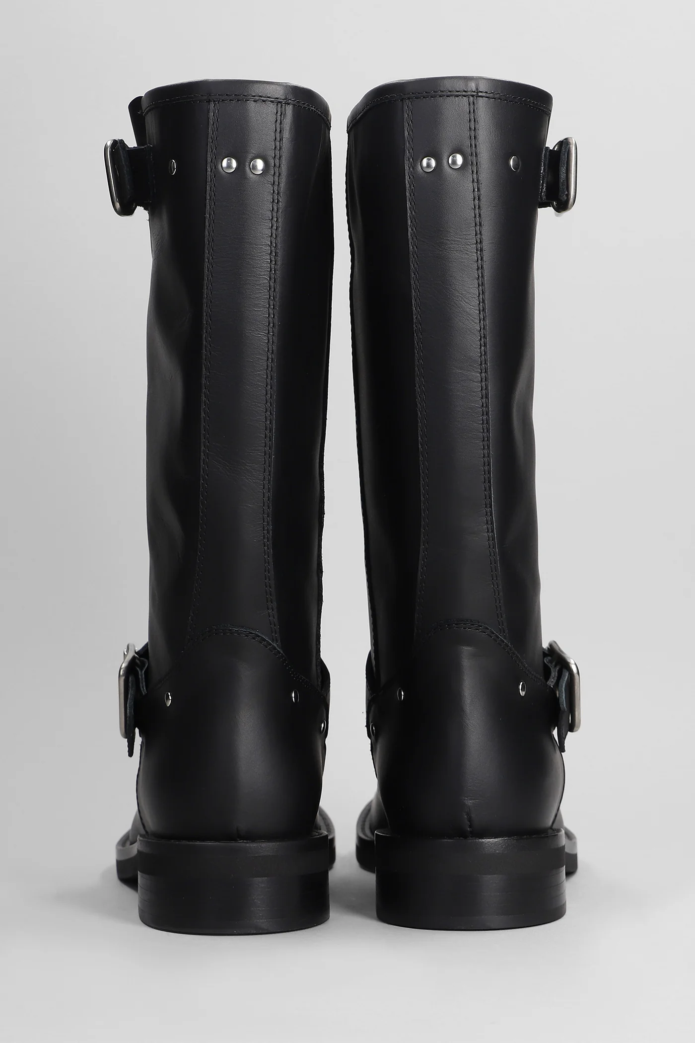 Combat boots in black leather - Image 4