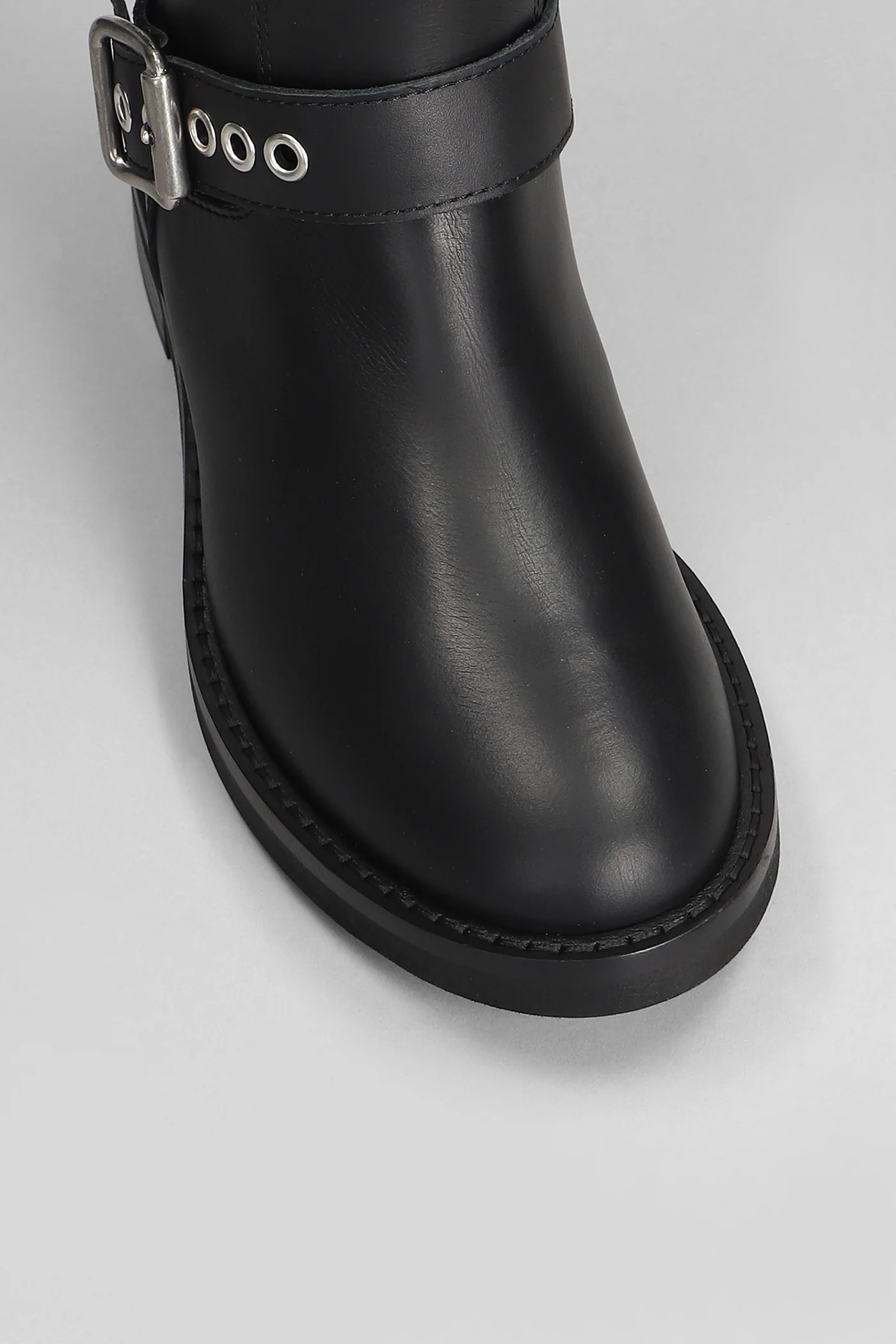 Combat boots in black leather - Image 5