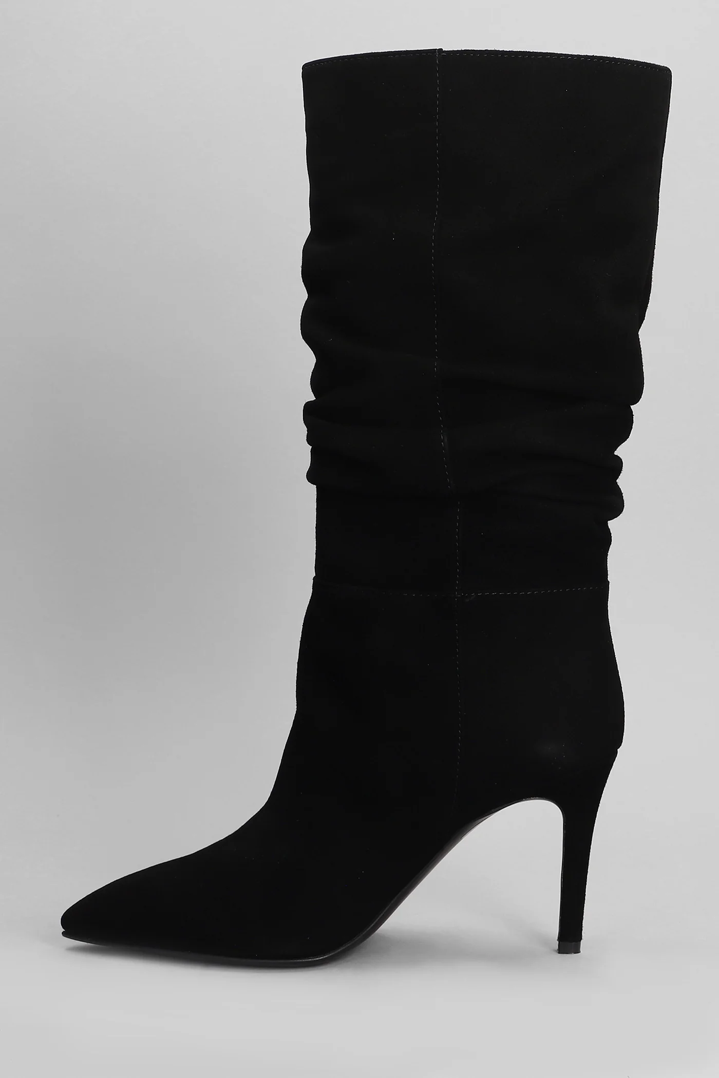 High heels boots in black suede - Image 3
