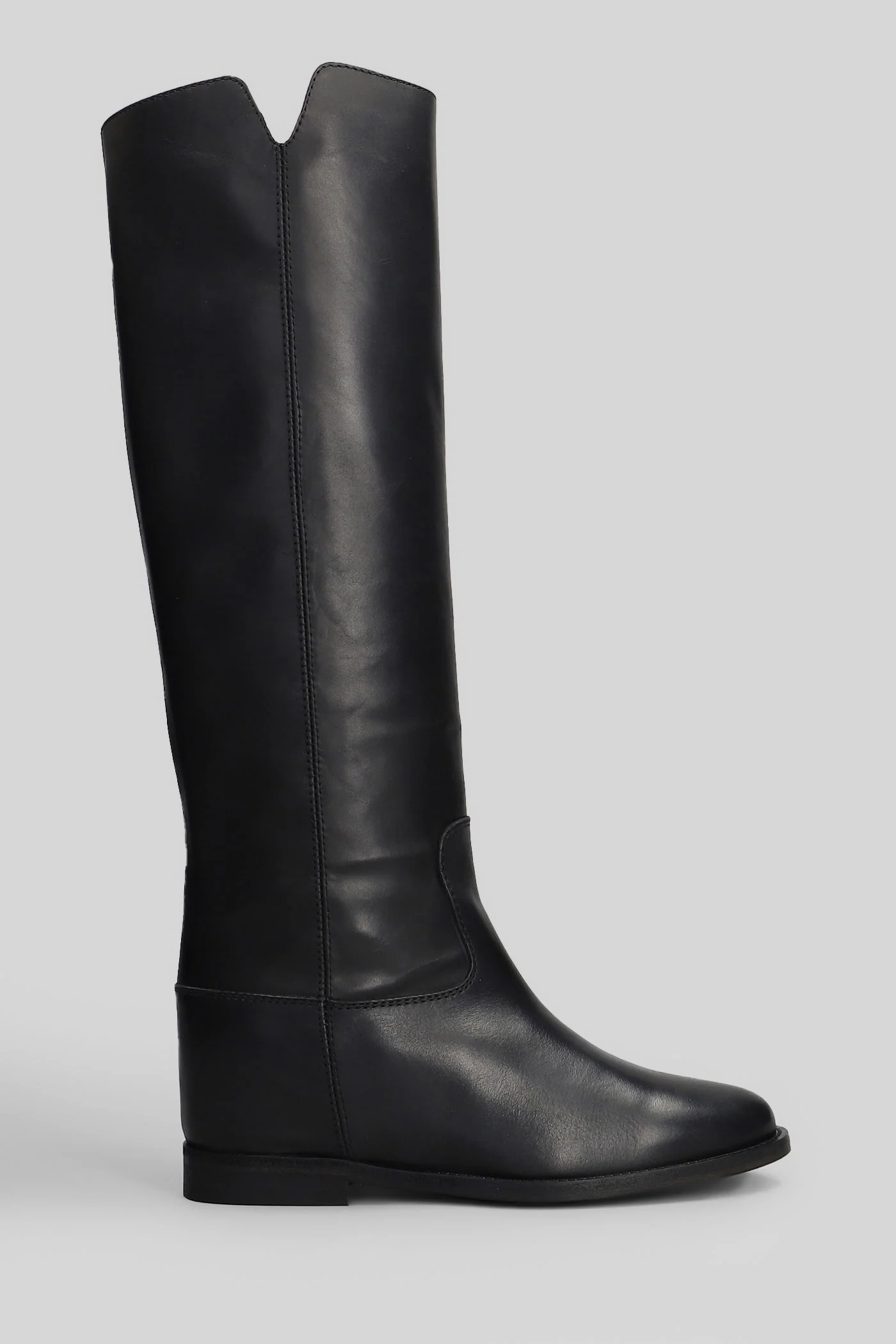 in black leather